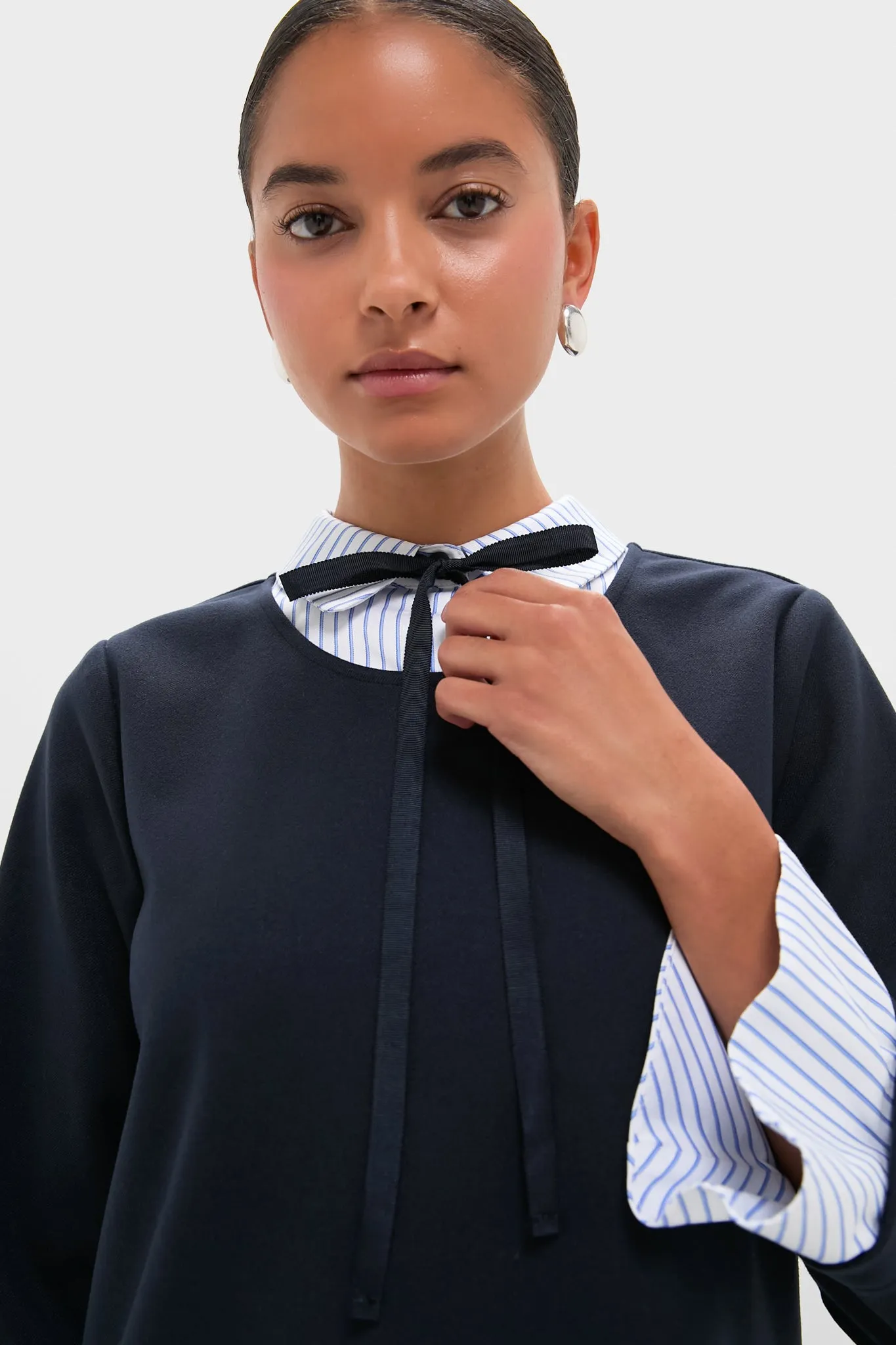 Navy Knit Long Sleeve Burbank Mini Dress sold by Tuckernuck product image thumbnail 5