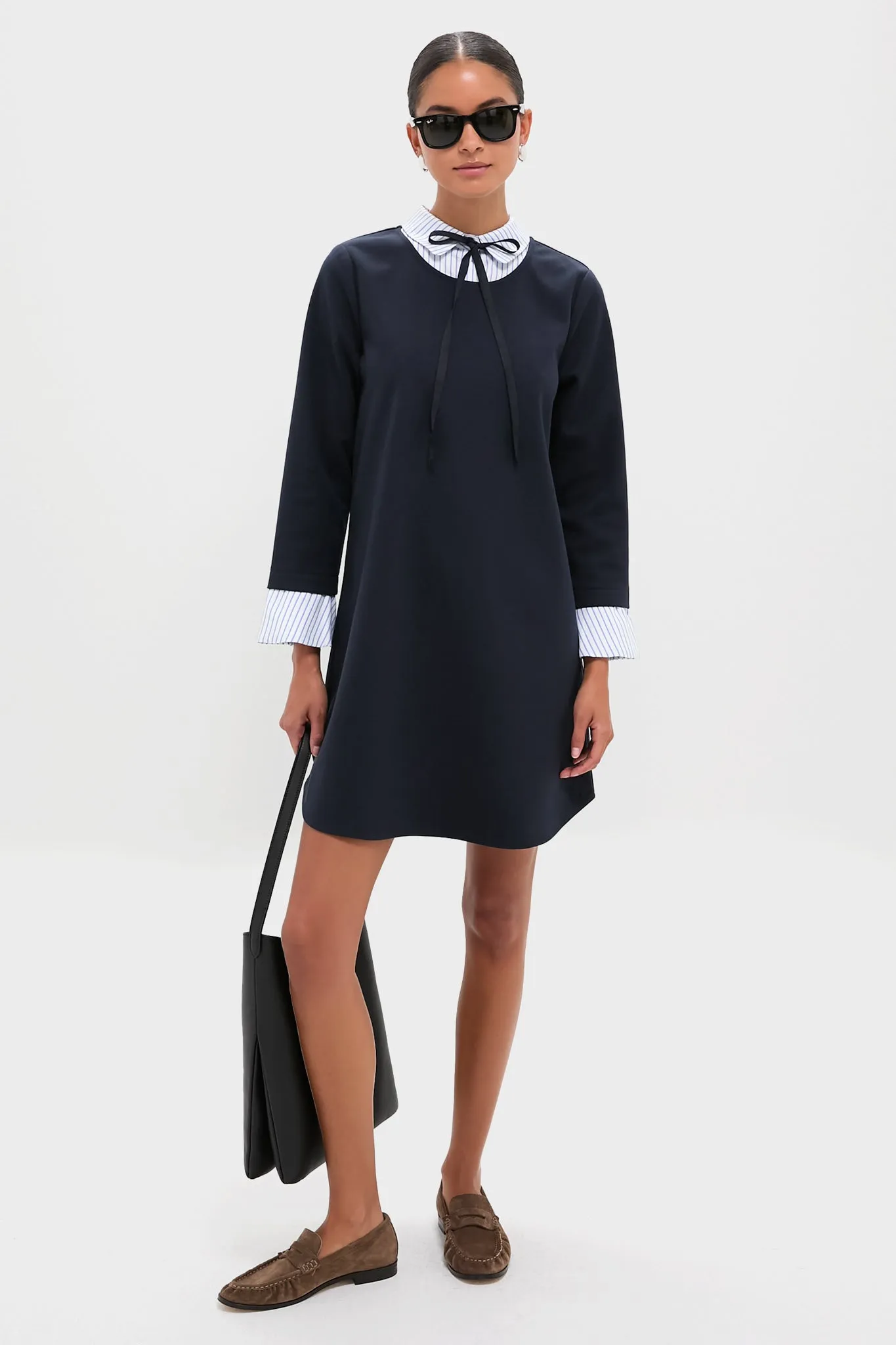 Navy Knit Long Sleeve Burbank Mini Dress sold by Tuckernuck product image thumbnail 2