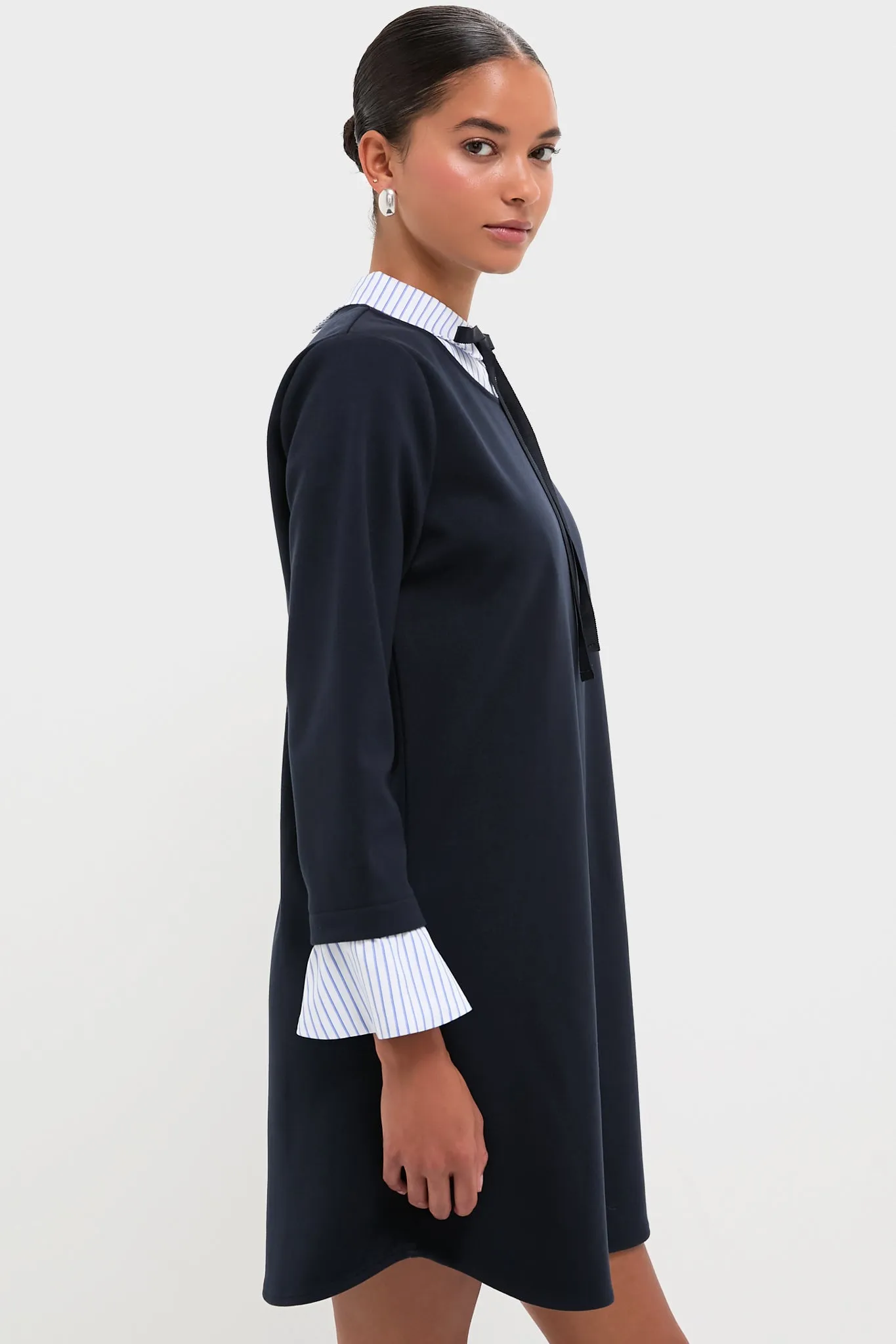 Navy Knit Long Sleeve Burbank Mini Dress sold by Tuckernuck product image thumbnail 3