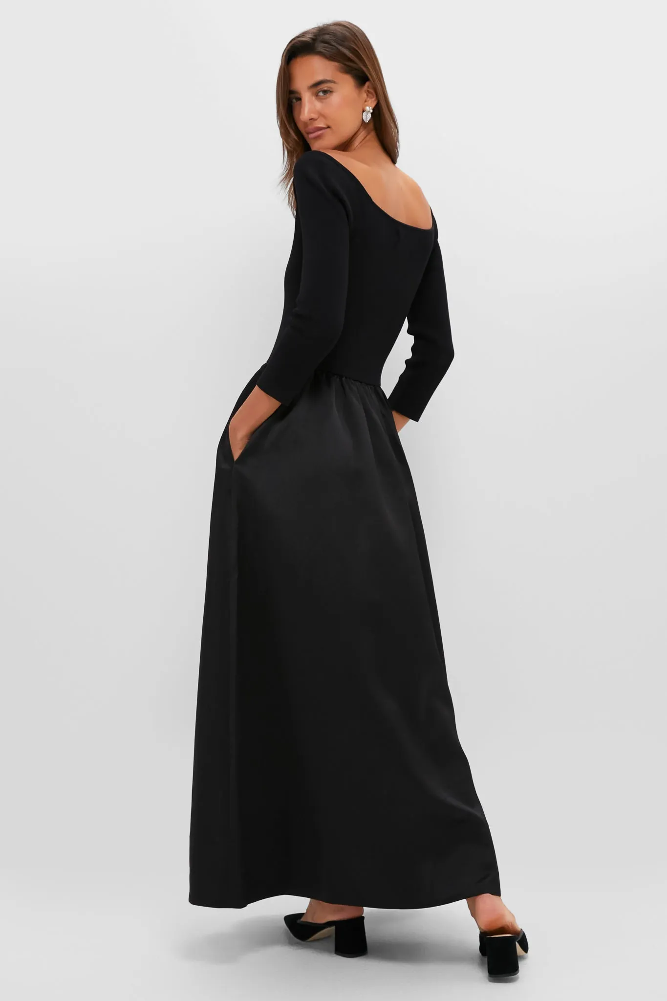 Black Dupioni Clea Dress sold by Tuckernuck product image thumbnail 4