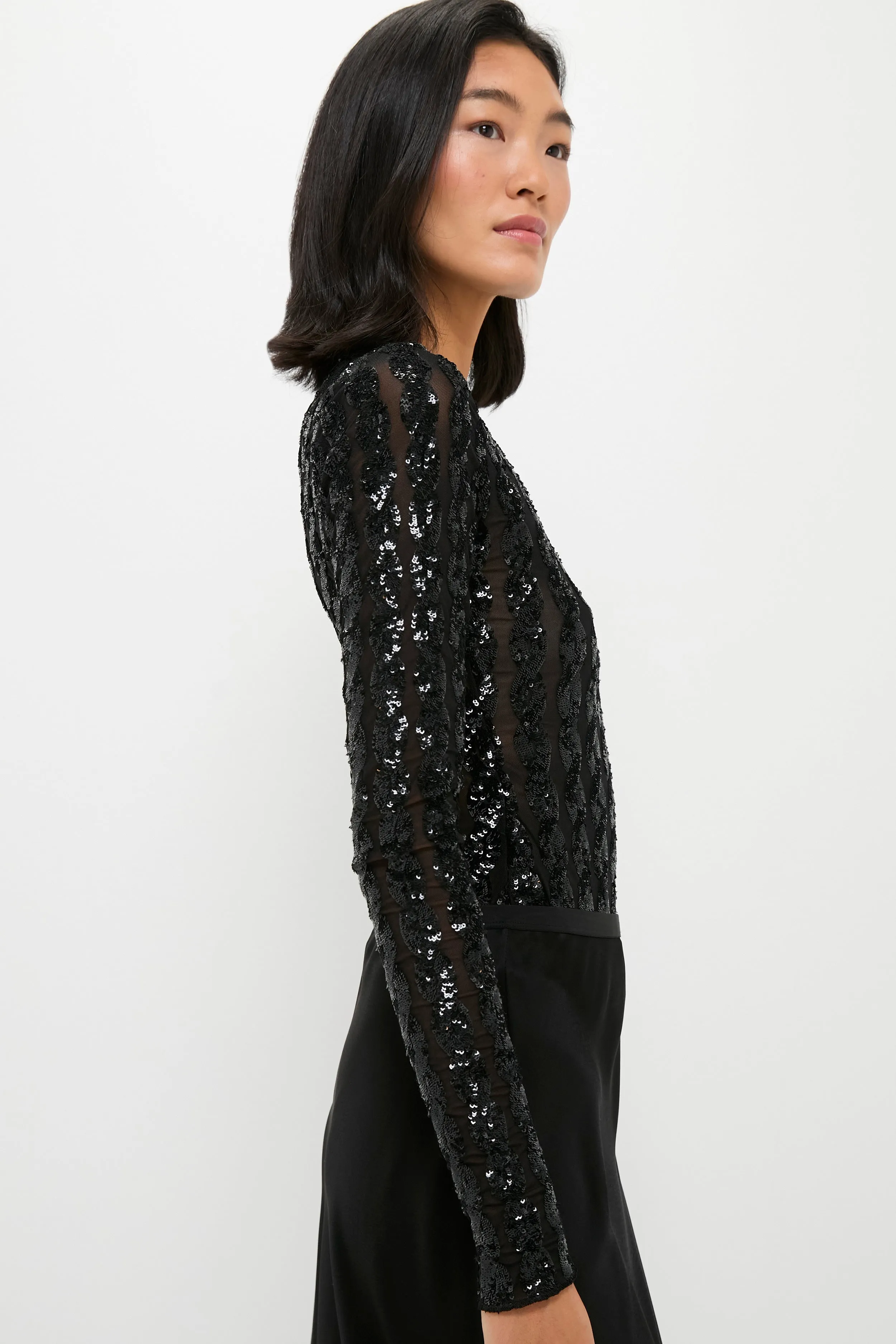 Polo Black Sequin Cable Knit Bodysuit sold by Tuckernuck product image thumbnail 3