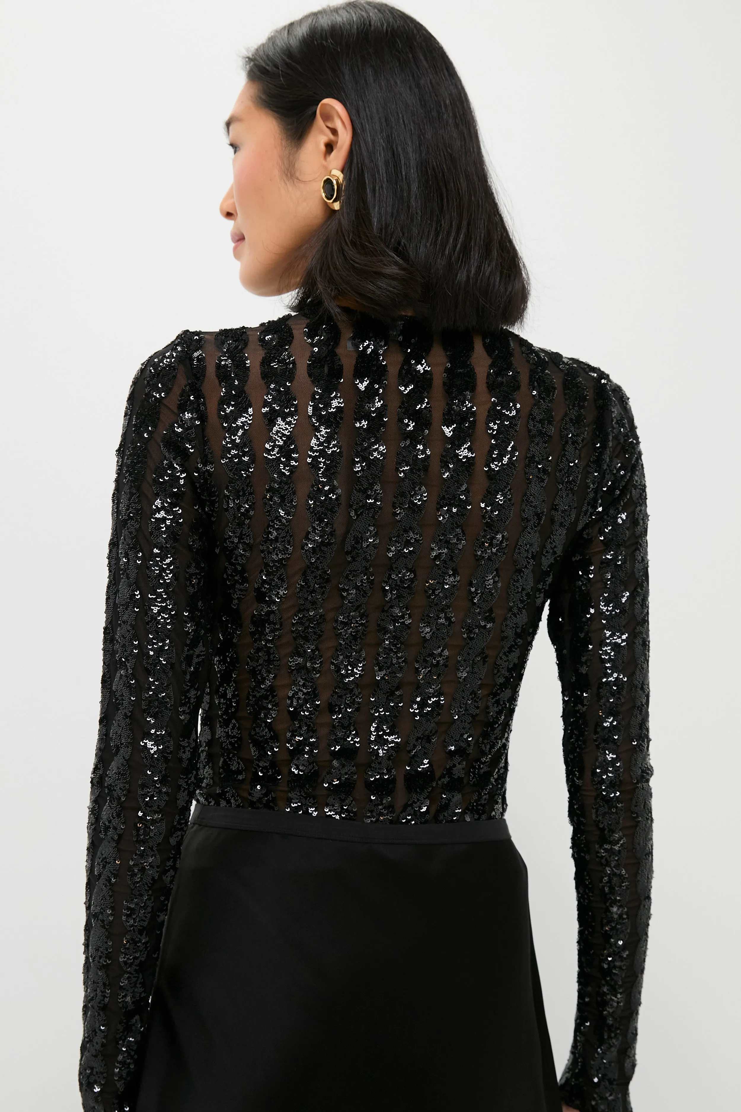 Polo Black Sequin Cable Knit Bodysuit sold by Tuckernuck product image thumbnail 4
