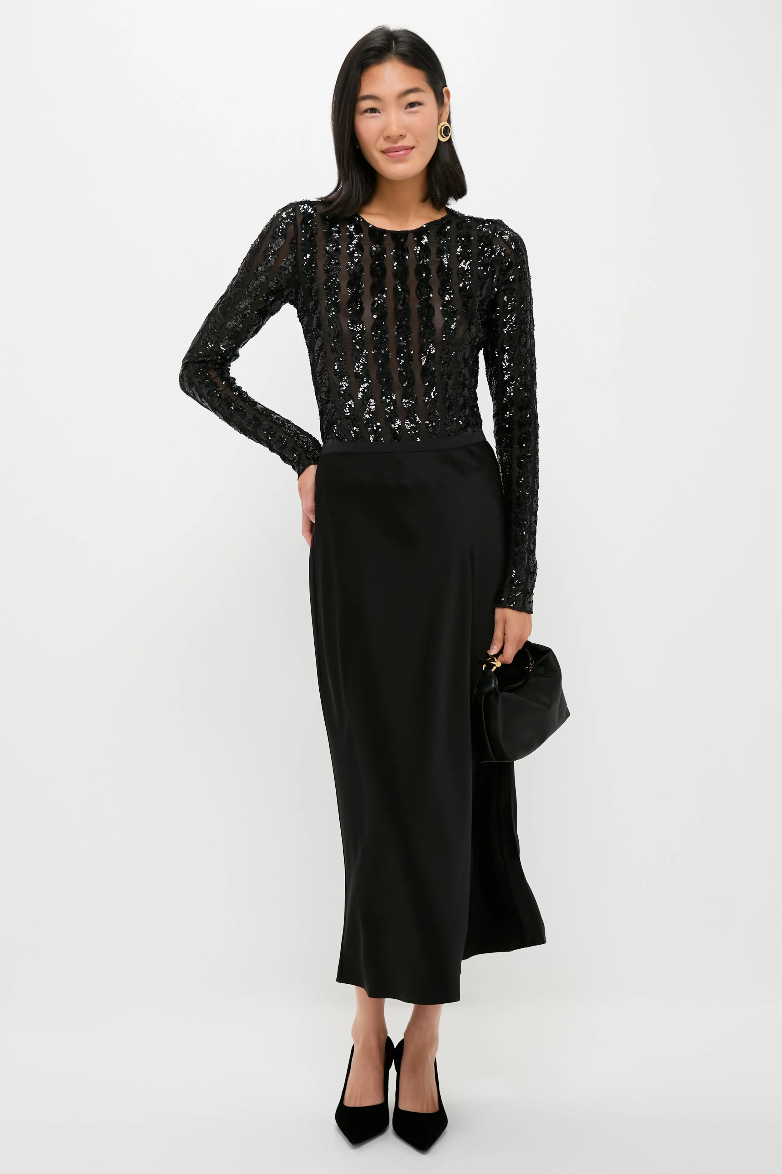 Polo Black Sequin Cable Knit Bodysuit sold by Tuckernuck product image thumbnail 2