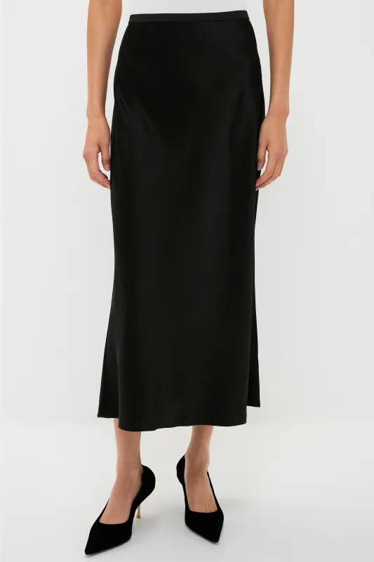 Polo Black Satin Midi Skirt sold by Tuckernuck