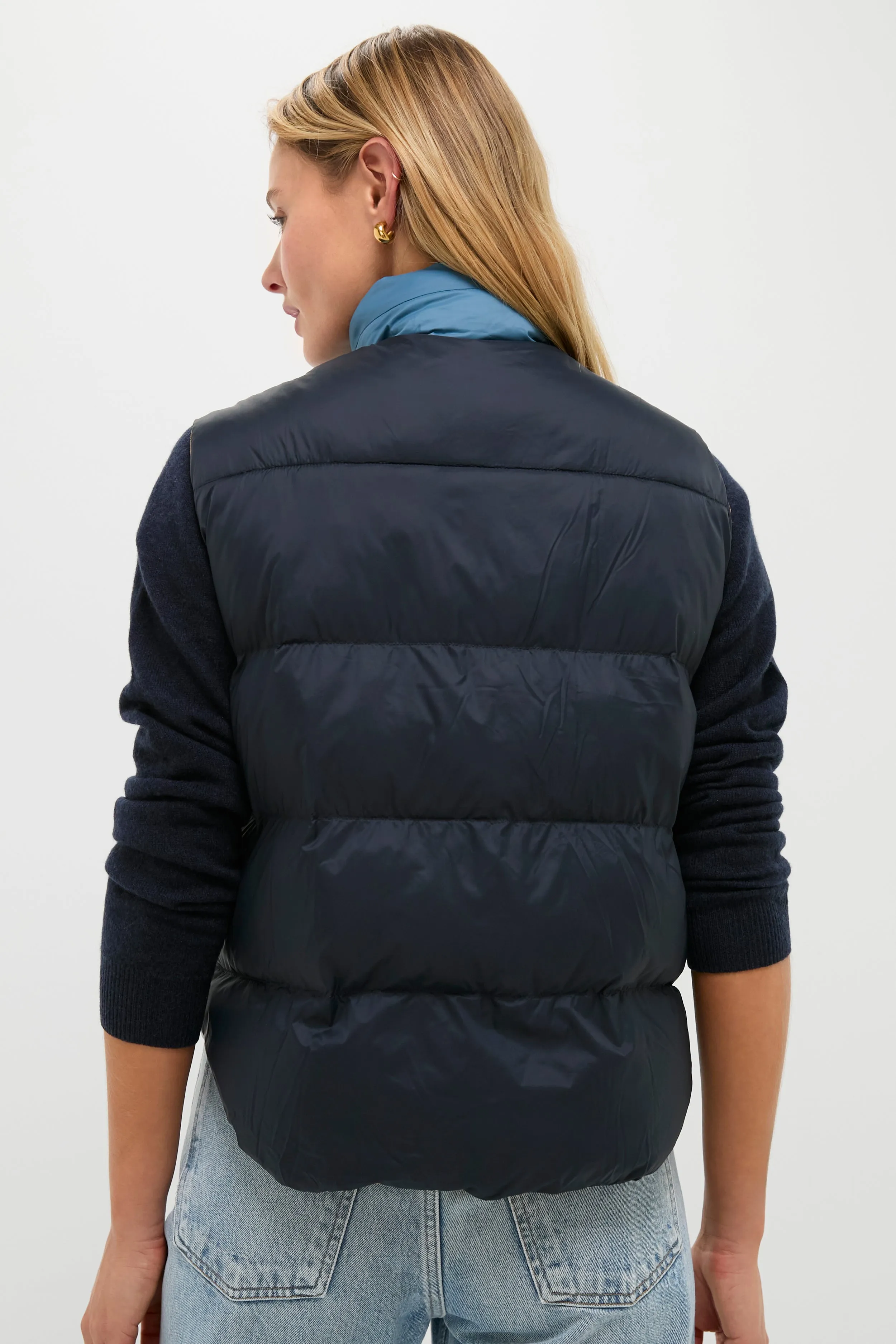 Navy Colorblock The Down Polar Vest sold by Tuckernuck product image thumbnail 4