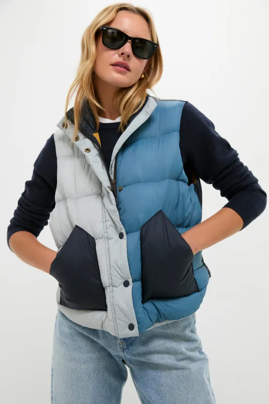Navy Colorblock The Down Polar Vest sold by Tuckernuck