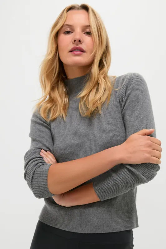 Gray Ribbed Holden Turtleneck sold by Tuckernuck