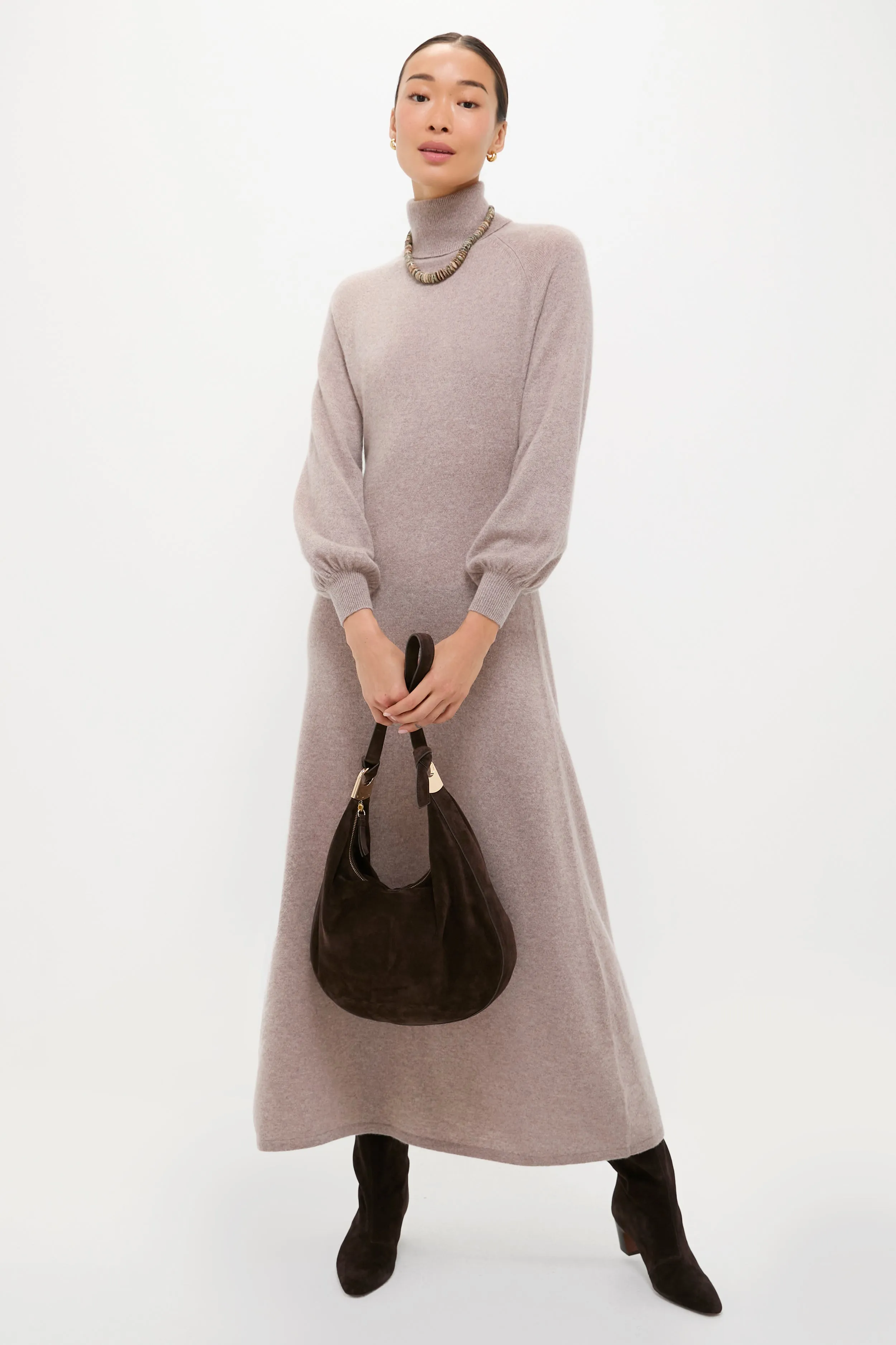 Wheat Cashmere Turtleneck Midi Dress sold by Tuckernuck product image thumbnail 2