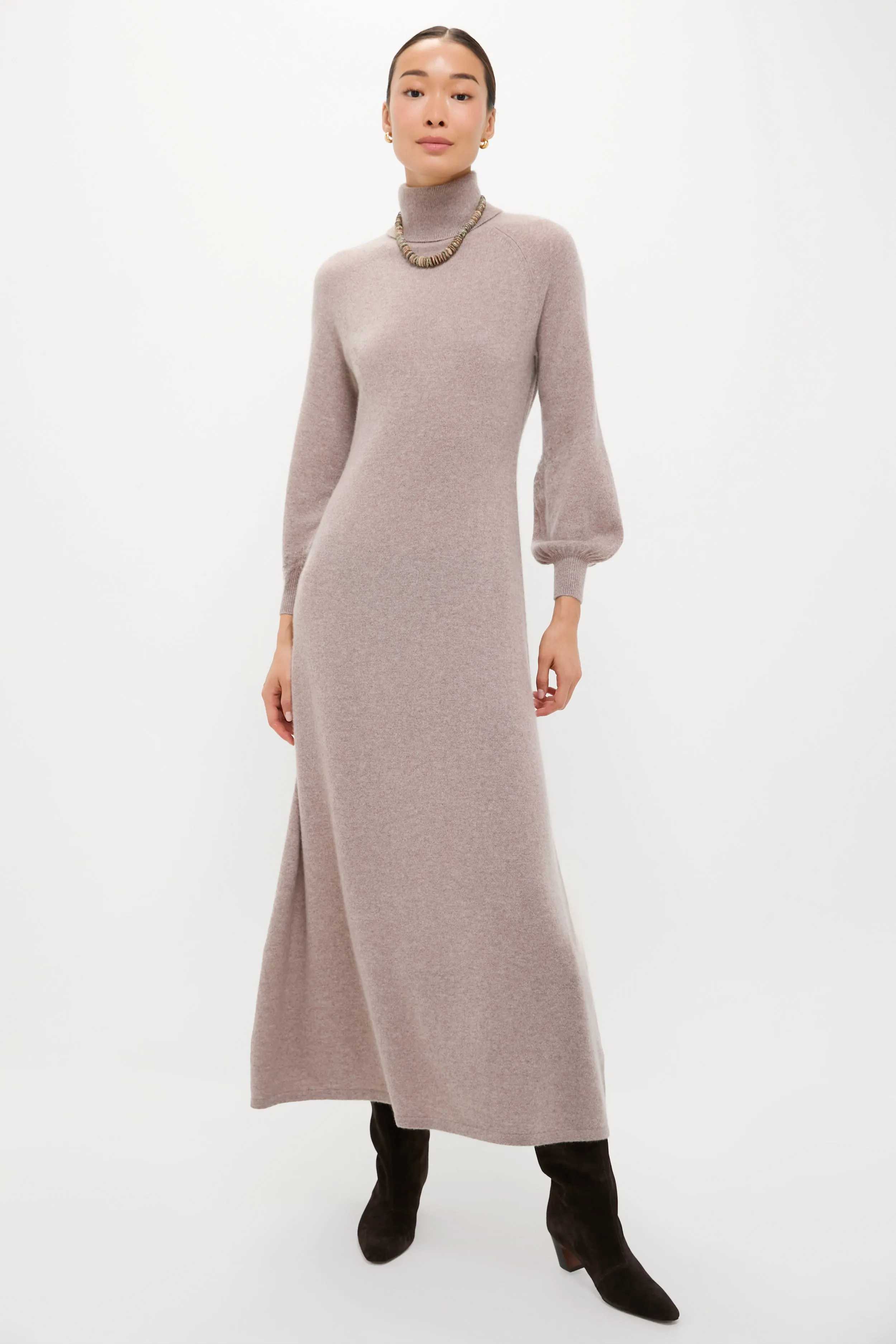 Wheat Cashmere Turtleneck Midi Dress sold by Tuckernuck