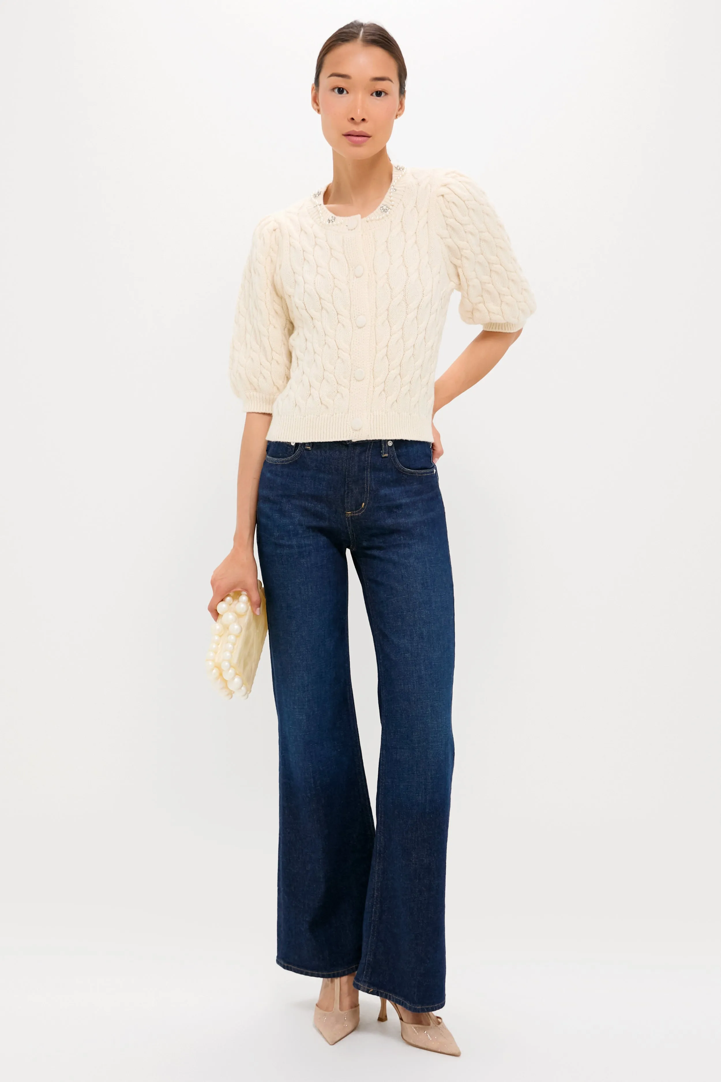 White Embellished Hadley Cardigan sold by Tuckernuck product image thumbnail 3