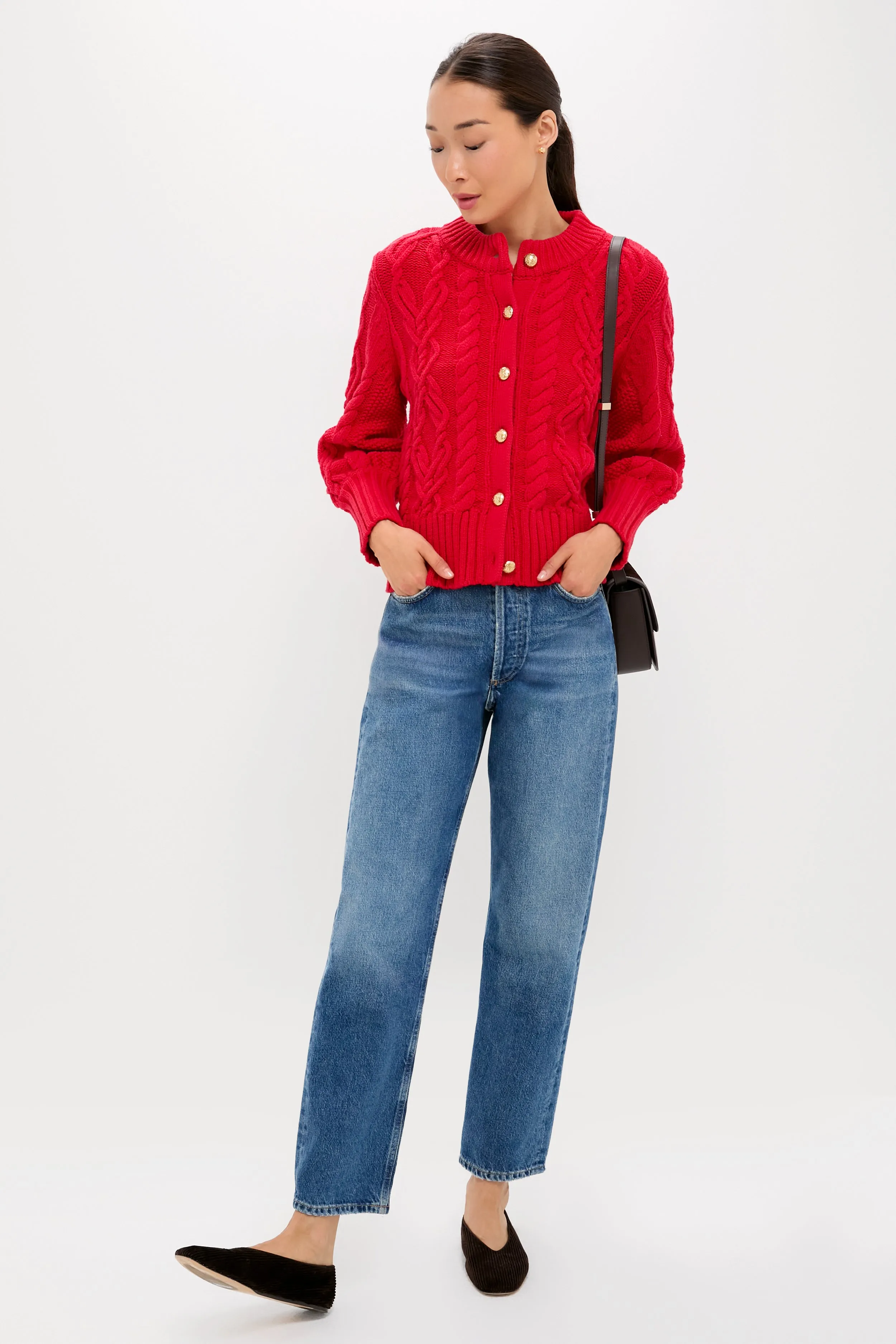 Red Cotton Colette Cardigan sold by Tuckernuck product image thumbnail 2