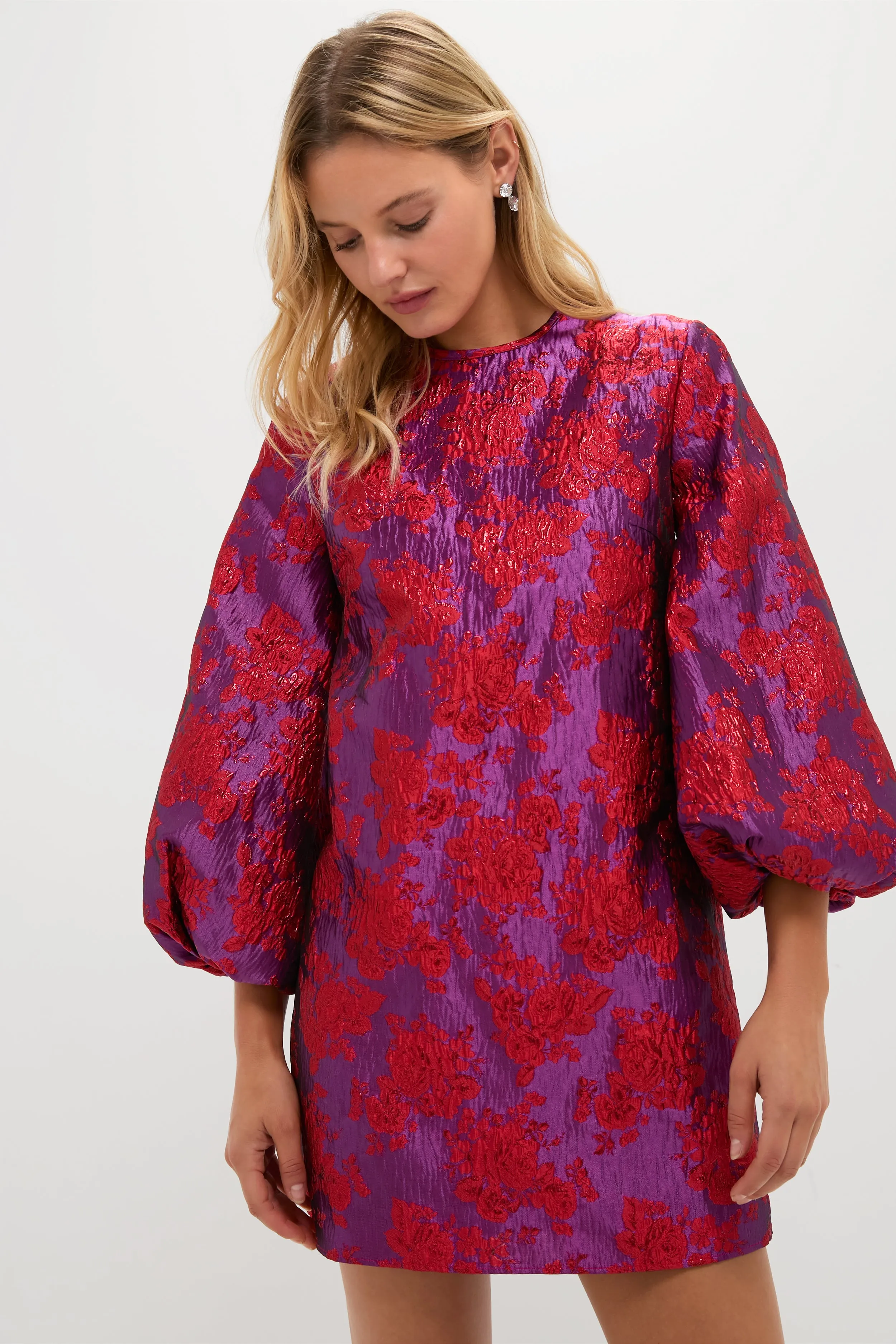 Red & Purple Jacquard Janie Mini Dress sold by Tuckernuck product image thumbnail 2