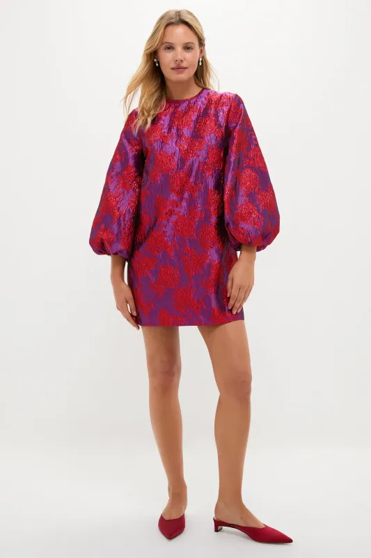 Red & Purple Jacquard Janie Mini Dress sold by Tuckernuck