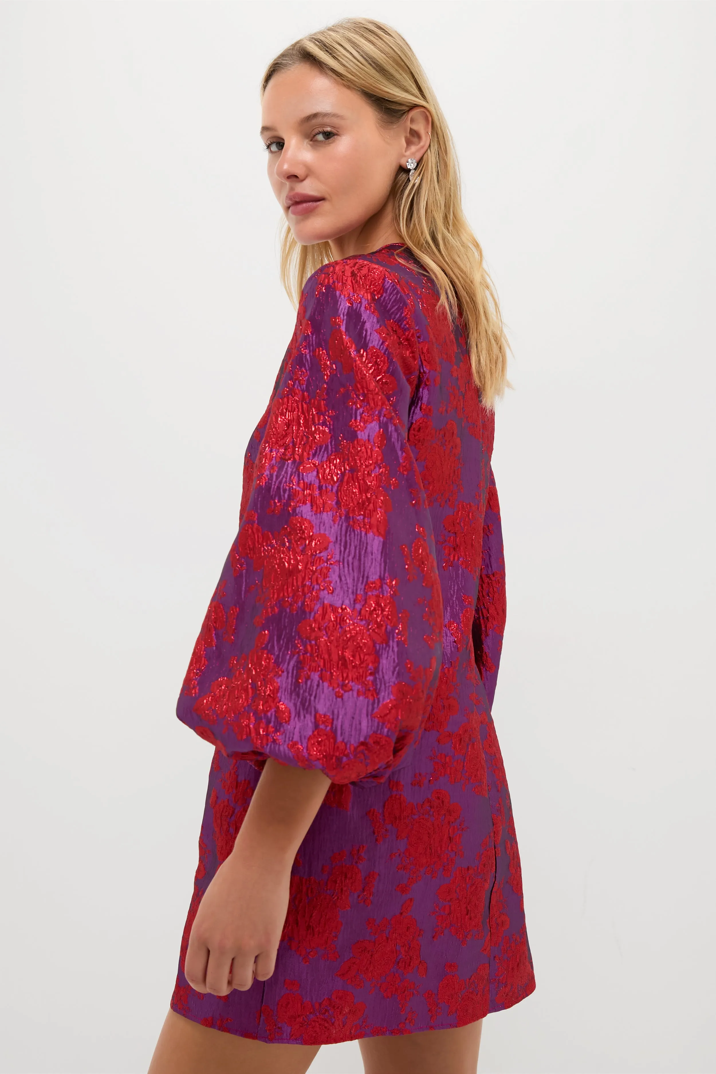 Red & Purple Jacquard Janie Mini Dress sold by Tuckernuck product image thumbnail 3