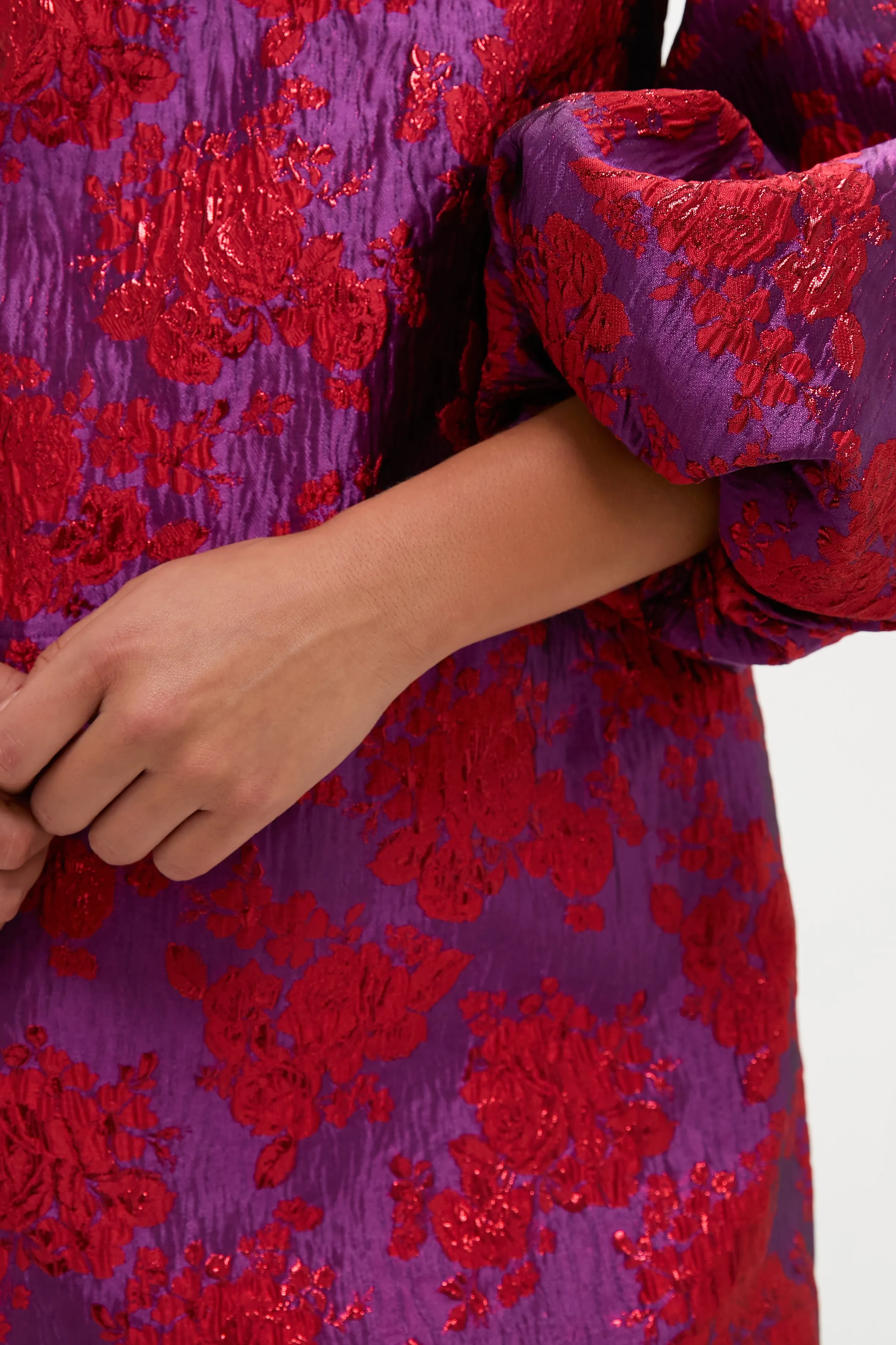 Red & Purple Jacquard Janie Mini Dress sold by Tuckernuck product image thumbnail 5