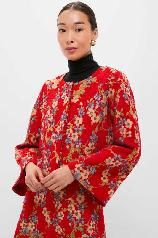 Sakura Blossom Chenille Jacquard Maxine Jacket sold by Tuckernuck