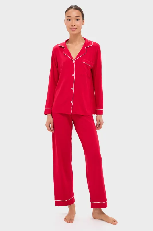 Holly Red and Ivory Gisele Long PJ Set sold by Tuckernuck
