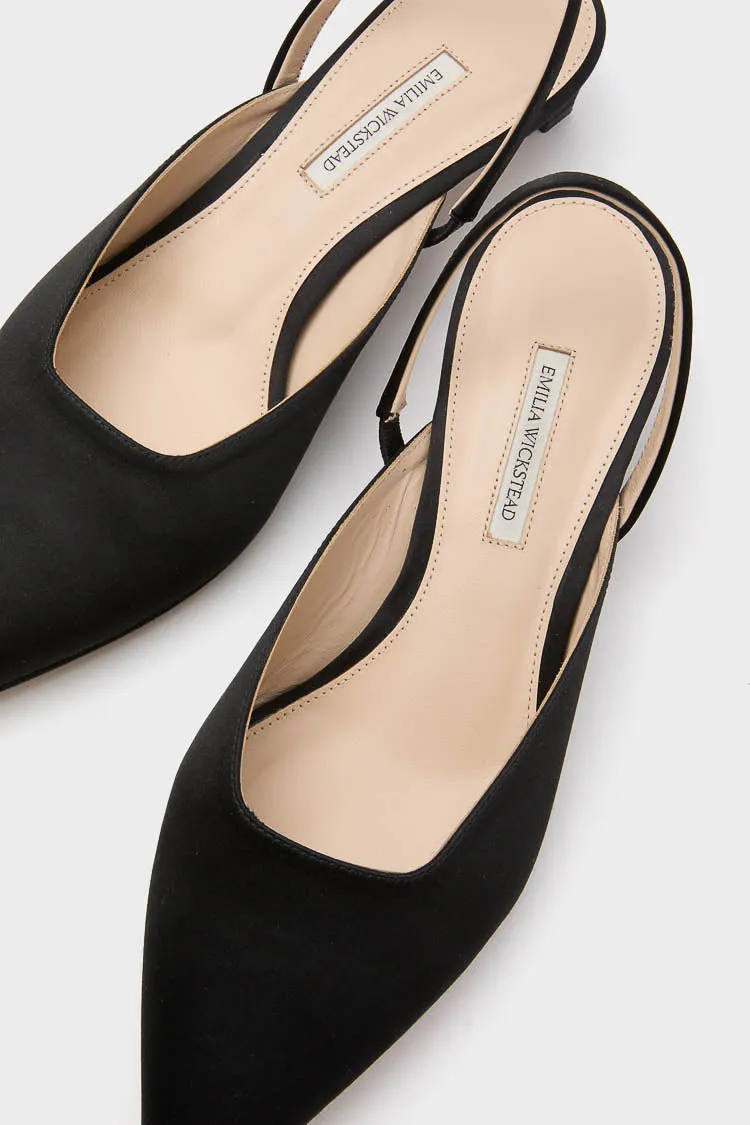 Black Satin Kaori Kitten Heels sold by Tuckernuck product image thumbnail 3