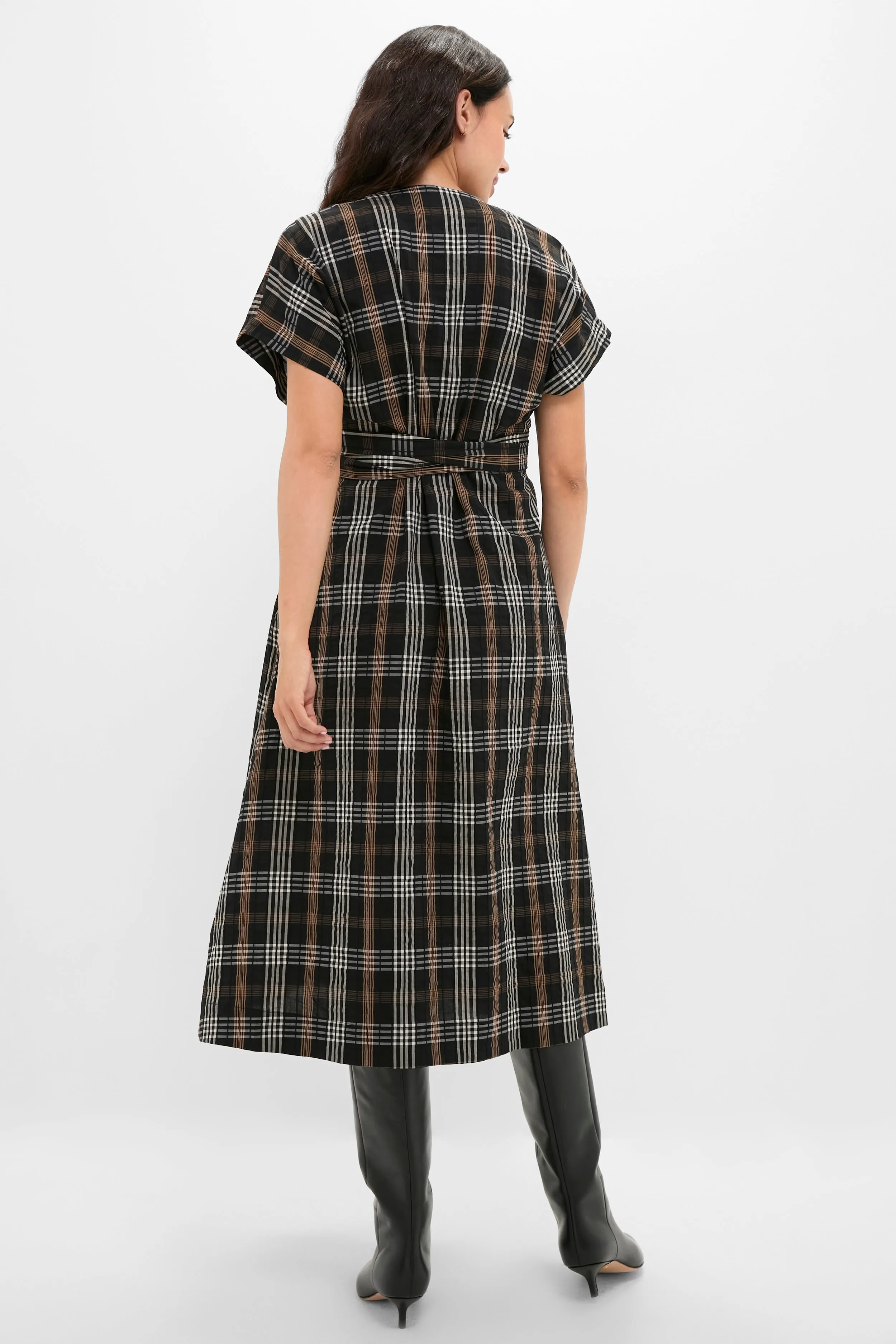 Black Multi Plaid Carolina Dress sold by Tuckernuck product image thumbnail 4