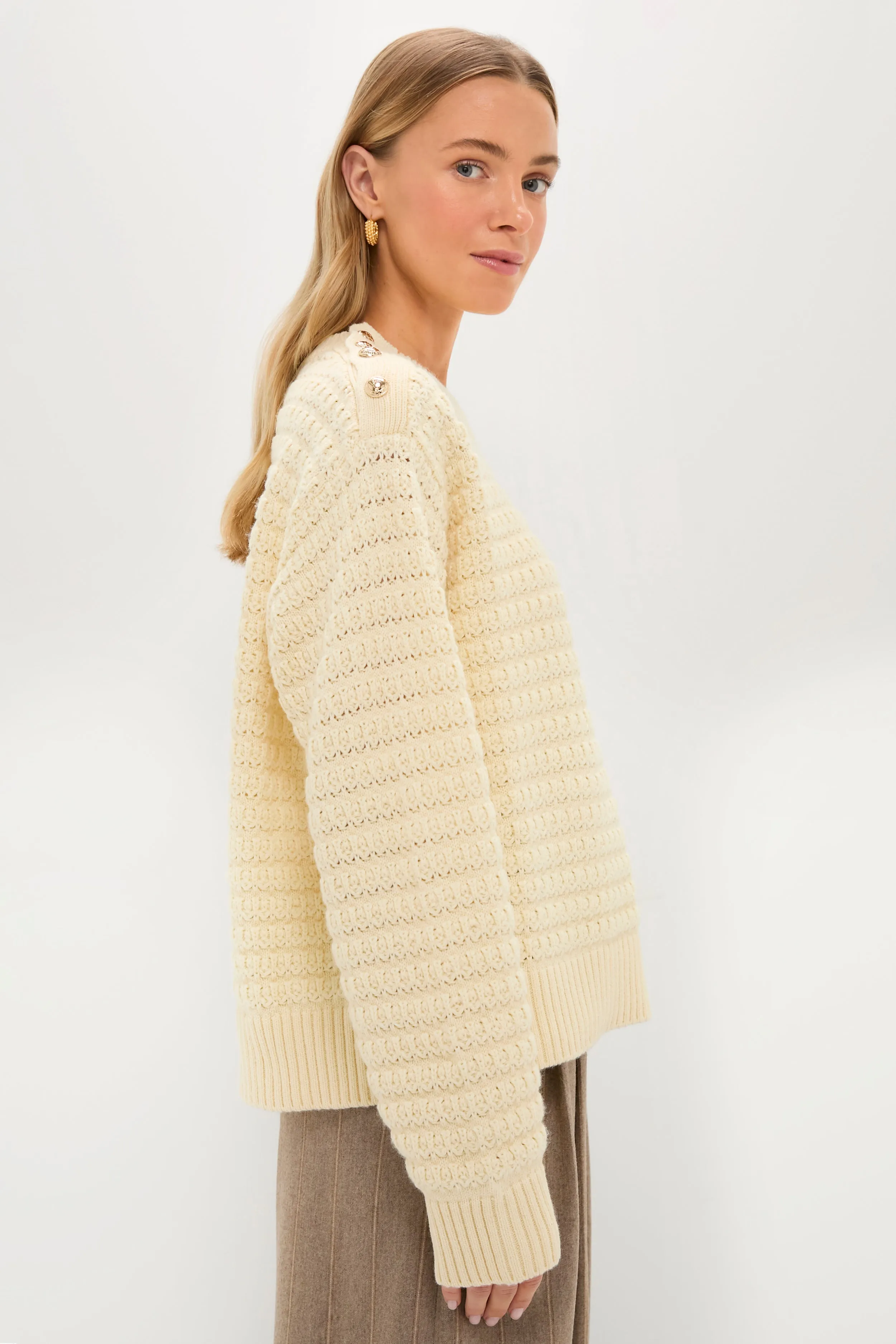 Cloud Cream Cotton Wool Stripe Sweater sold by Tuckernuck product image thumbnail 3