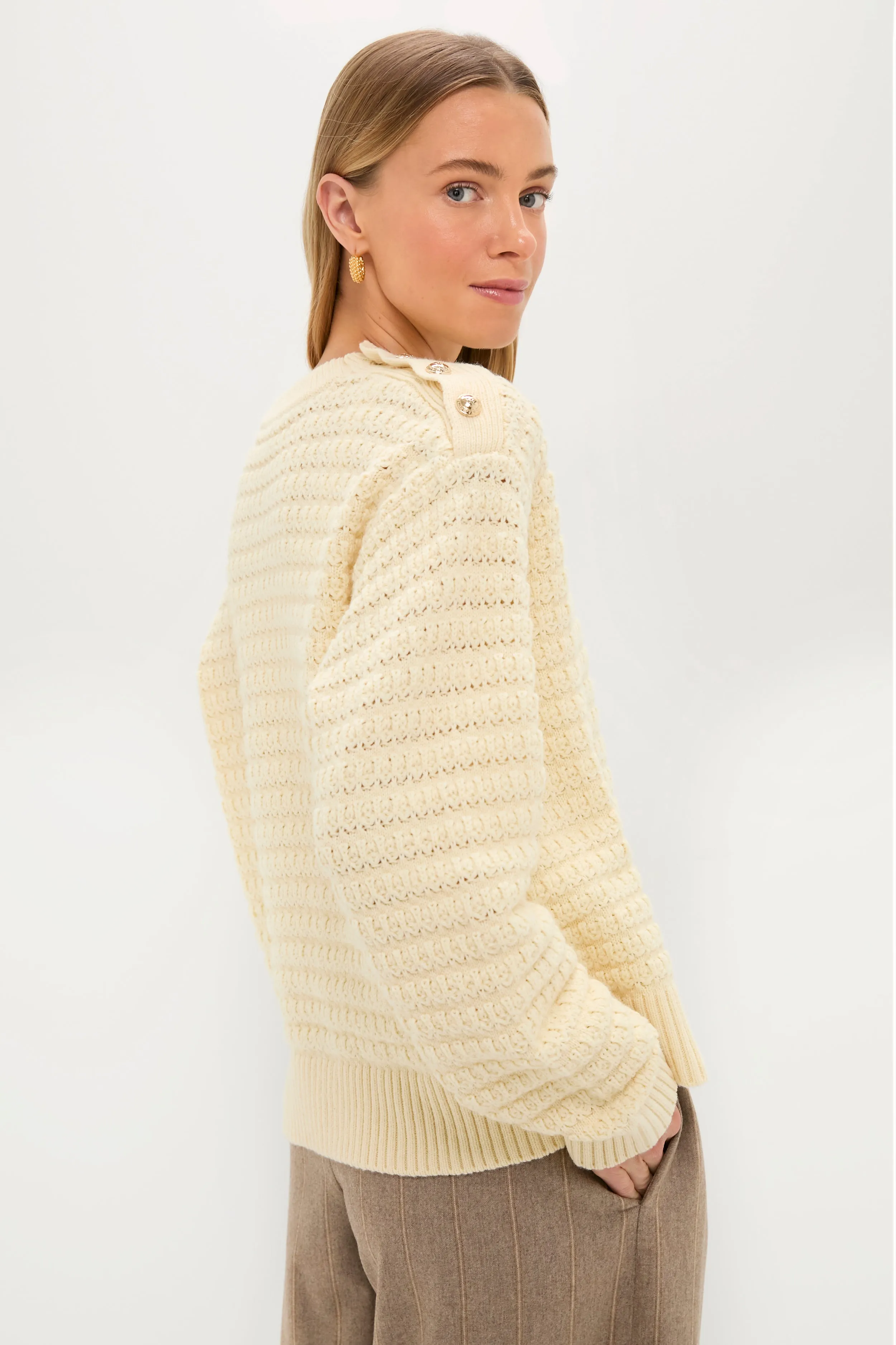 Cloud Cream Cotton Wool Stripe Sweater sold by Tuckernuck product image thumbnail 4