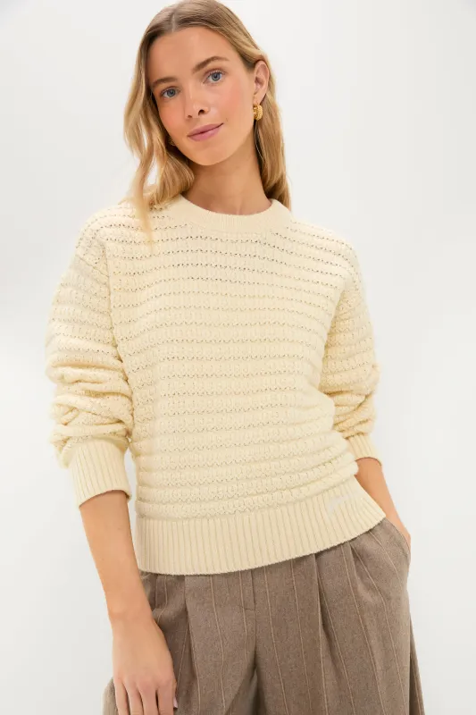 Cloud Cream Cotton Wool Stripe Sweater sold by Tuckernuck