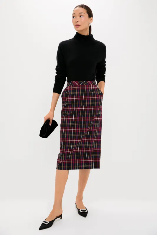 Baroque Tartan Gwyneth Midi Skirt sold by Tuckernuck