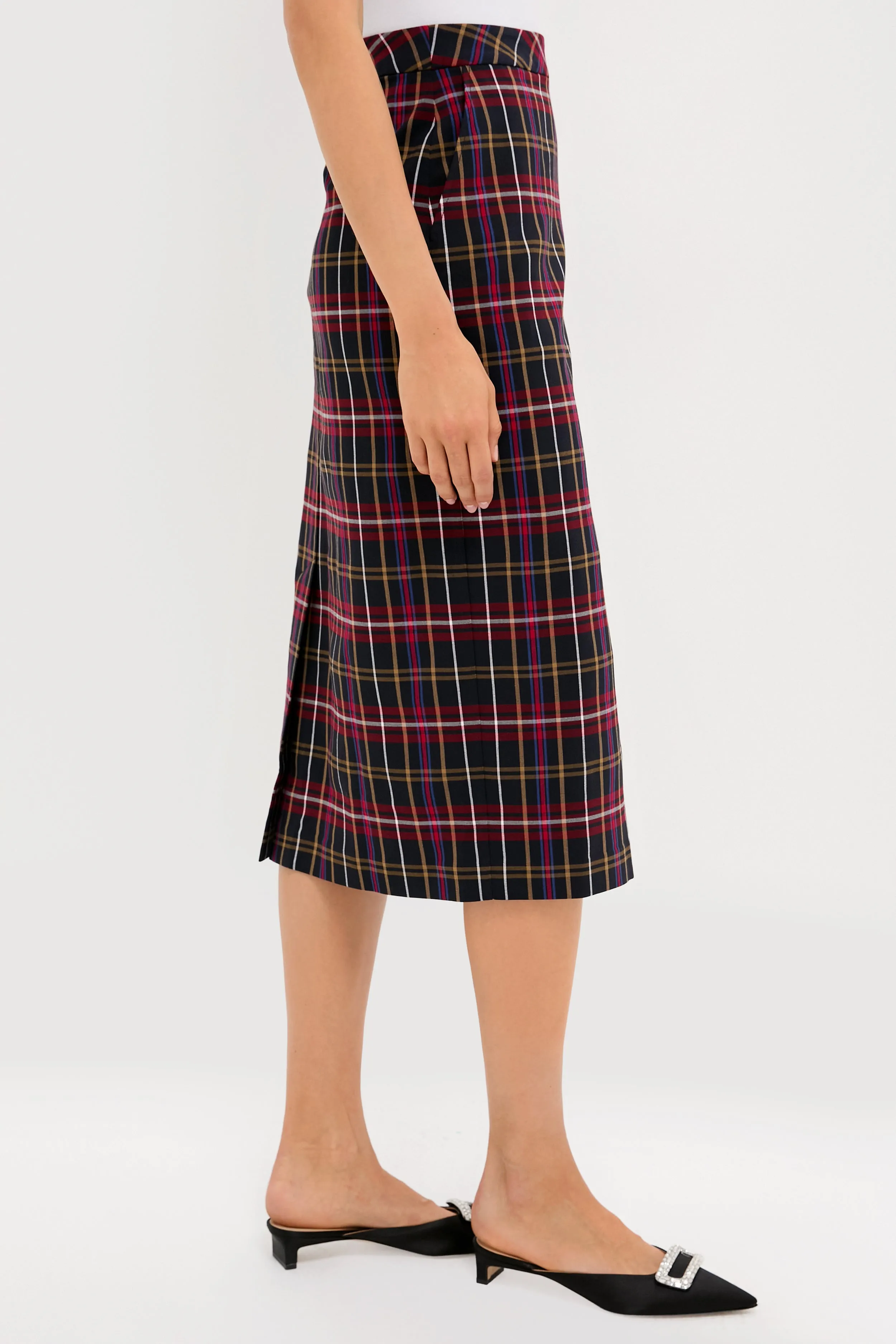 Baroque Tartan Gwyneth Midi Skirt sold by Tuckernuck product image thumbnail 3