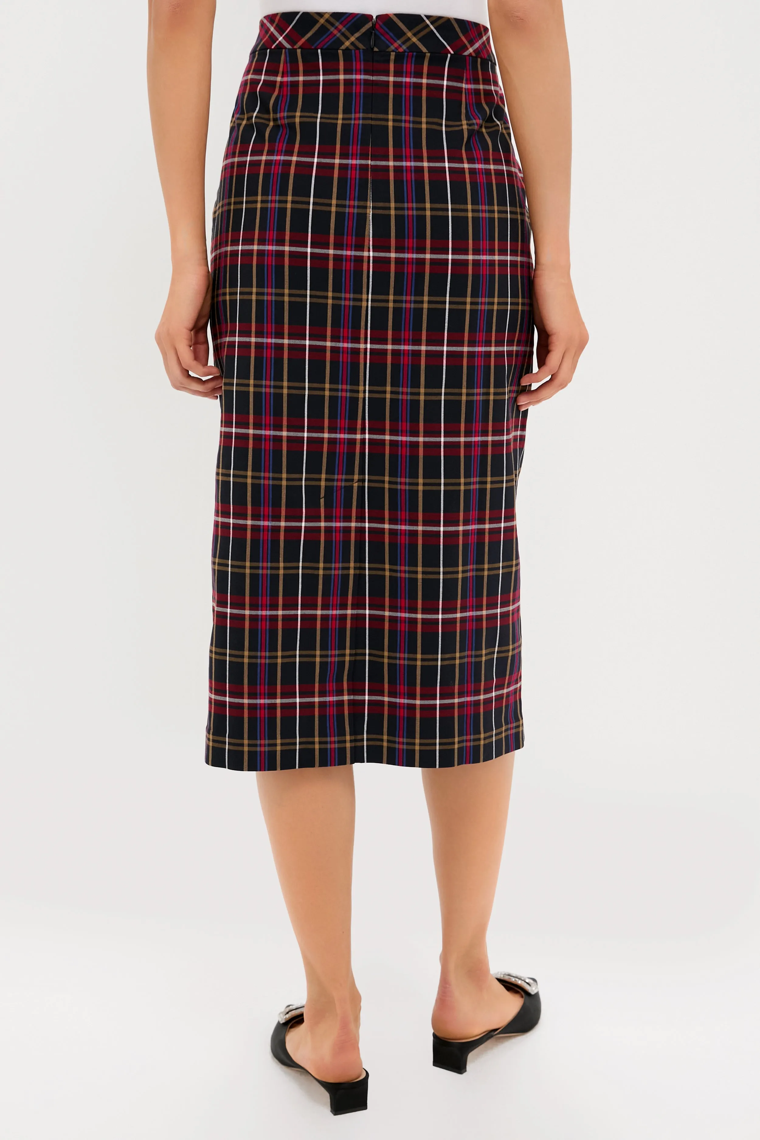 Baroque Tartan Gwyneth Midi Skirt sold by Tuckernuck product image thumbnail 4