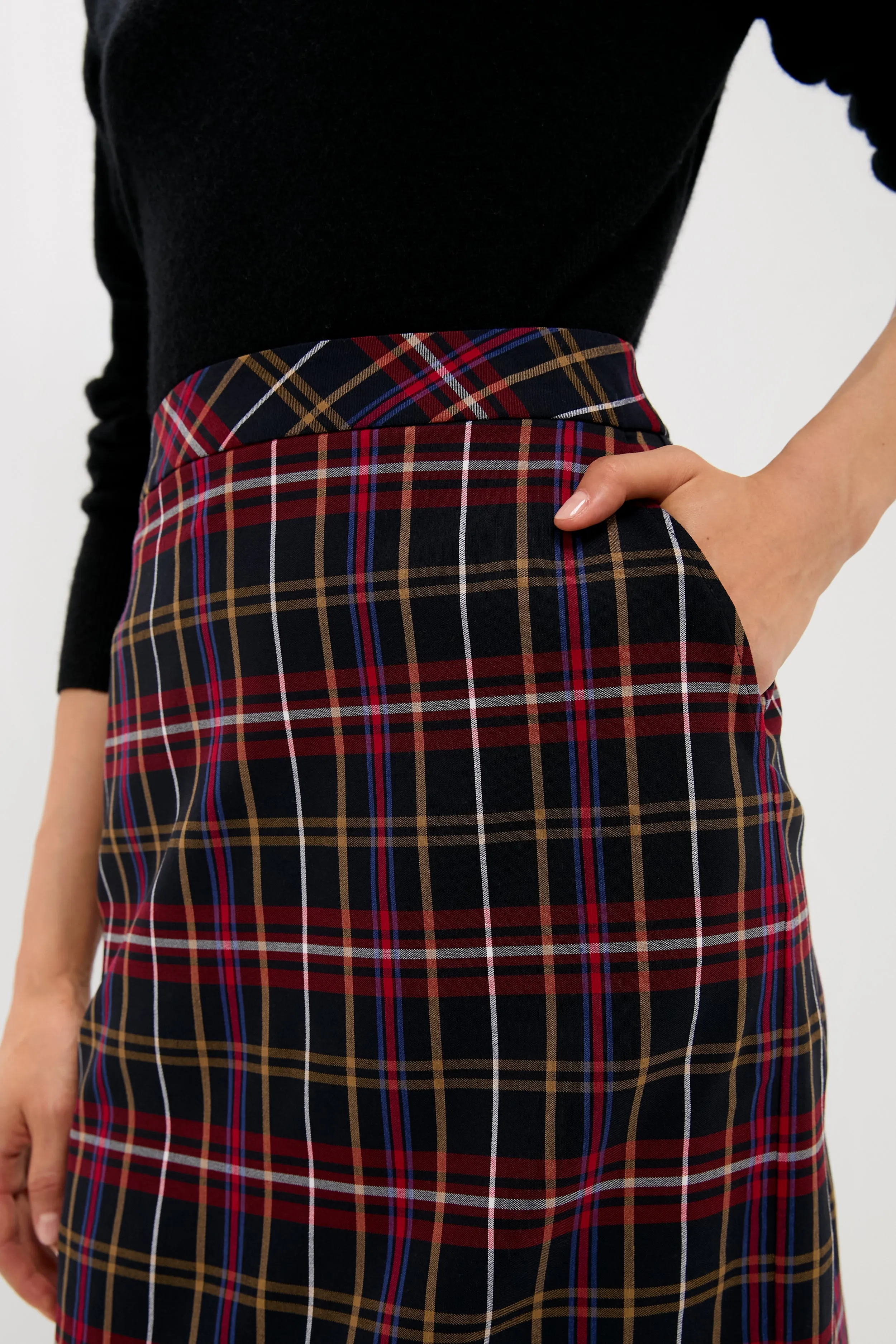 Baroque Tartan Gwyneth Midi Skirt sold by Tuckernuck product image thumbnail 5