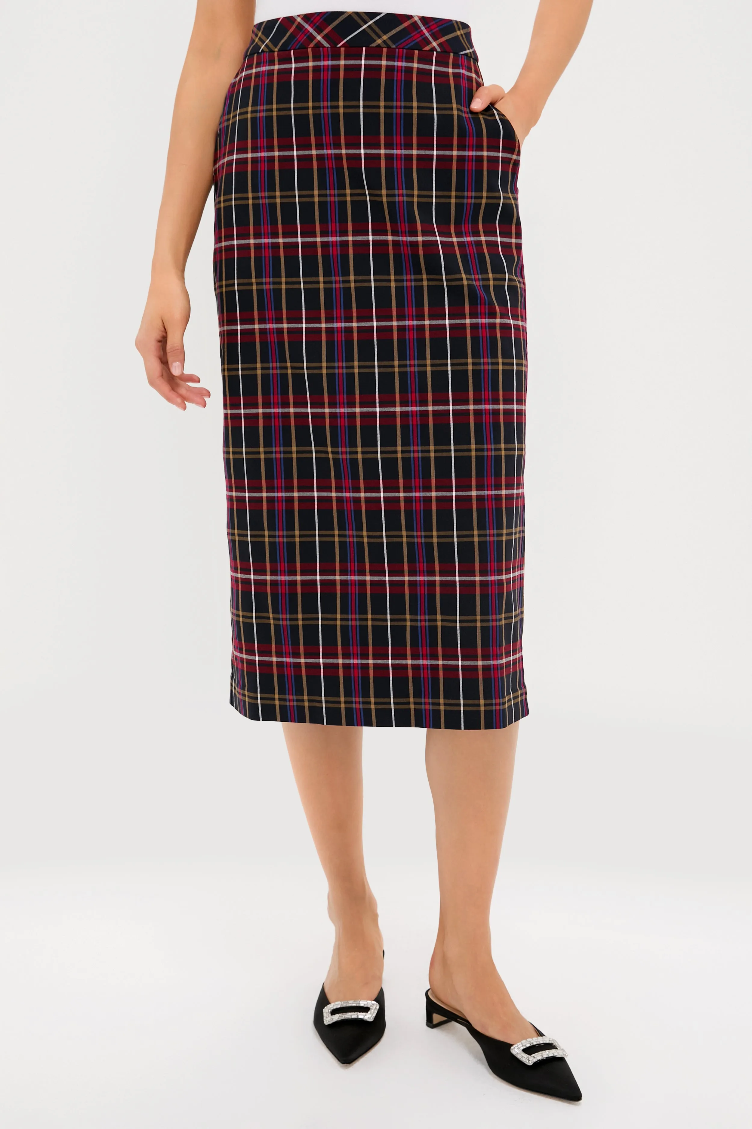 Baroque Tartan Gwyneth Midi Skirt sold by Tuckernuck product image thumbnail 2