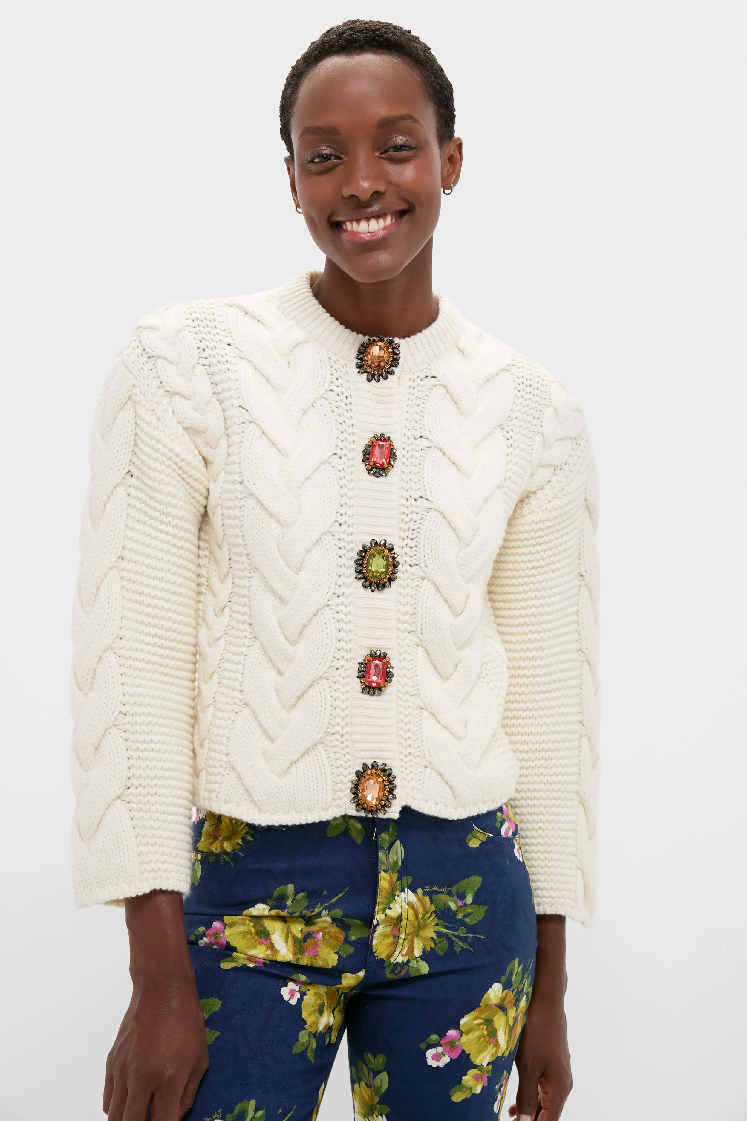 Solid White Portrait Cardigan sold by Tuckernuck