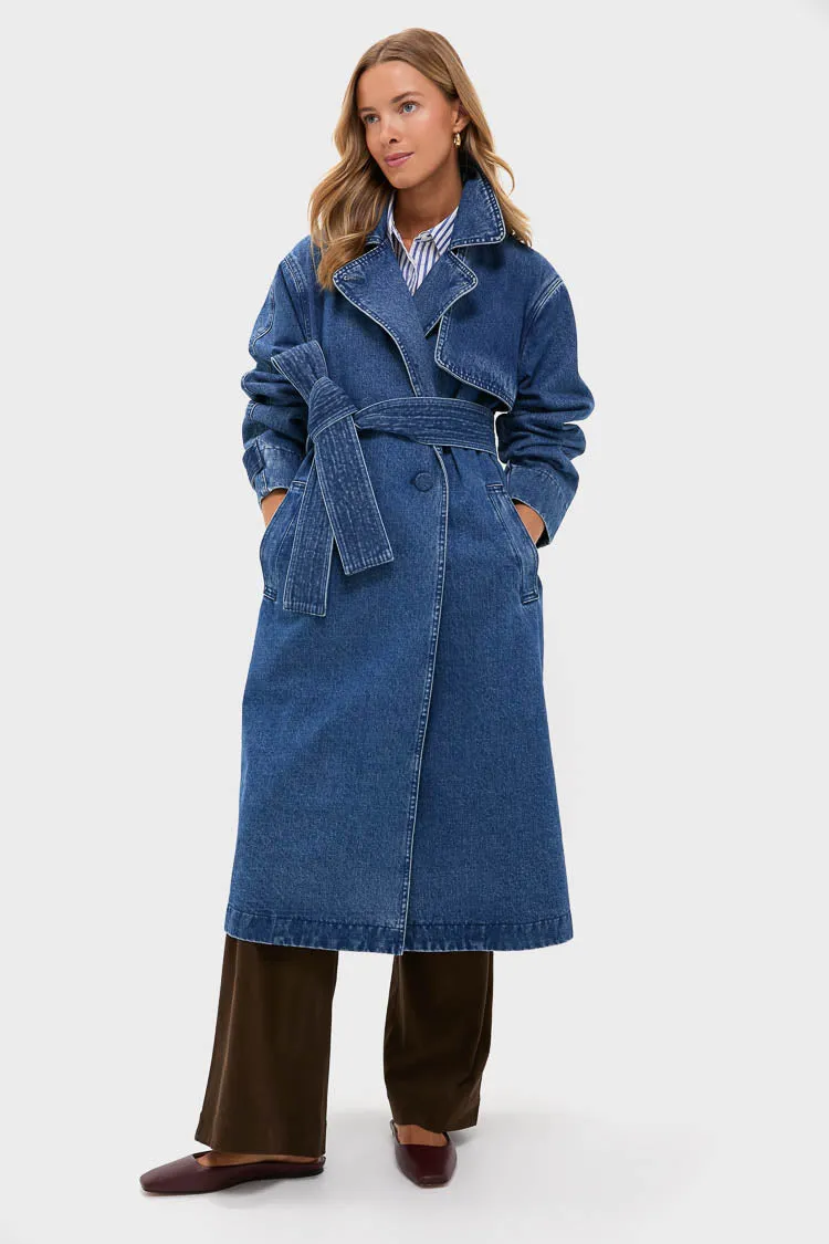 Denim Cillian Trench Coat sold by Tuckernuck