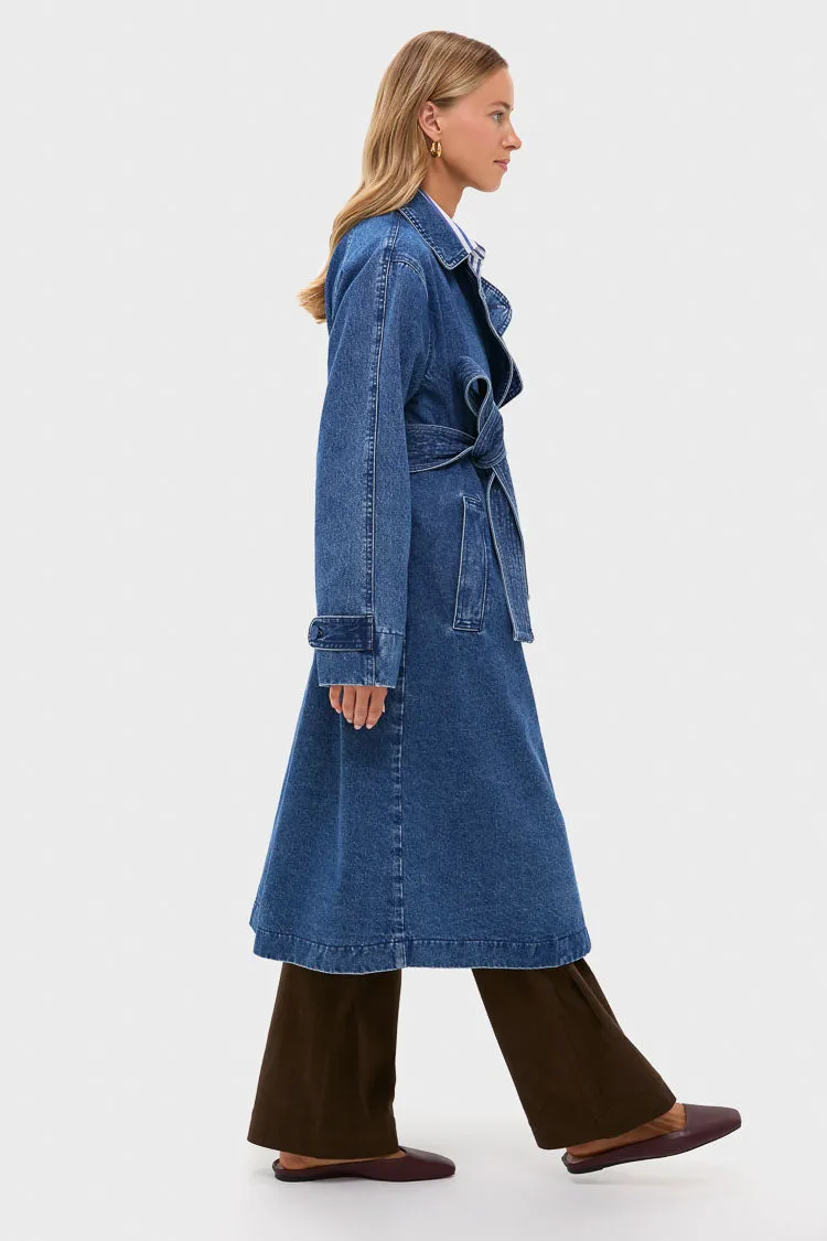 Denim Cillian Trench Coat sold by Tuckernuck product image thumbnail 4