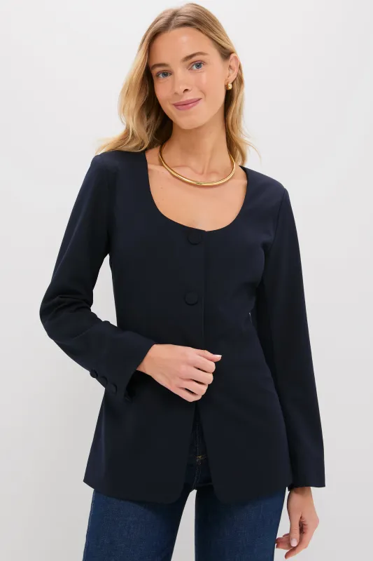 Navy Long Sleeve Shane Top sold by Tuckernuck