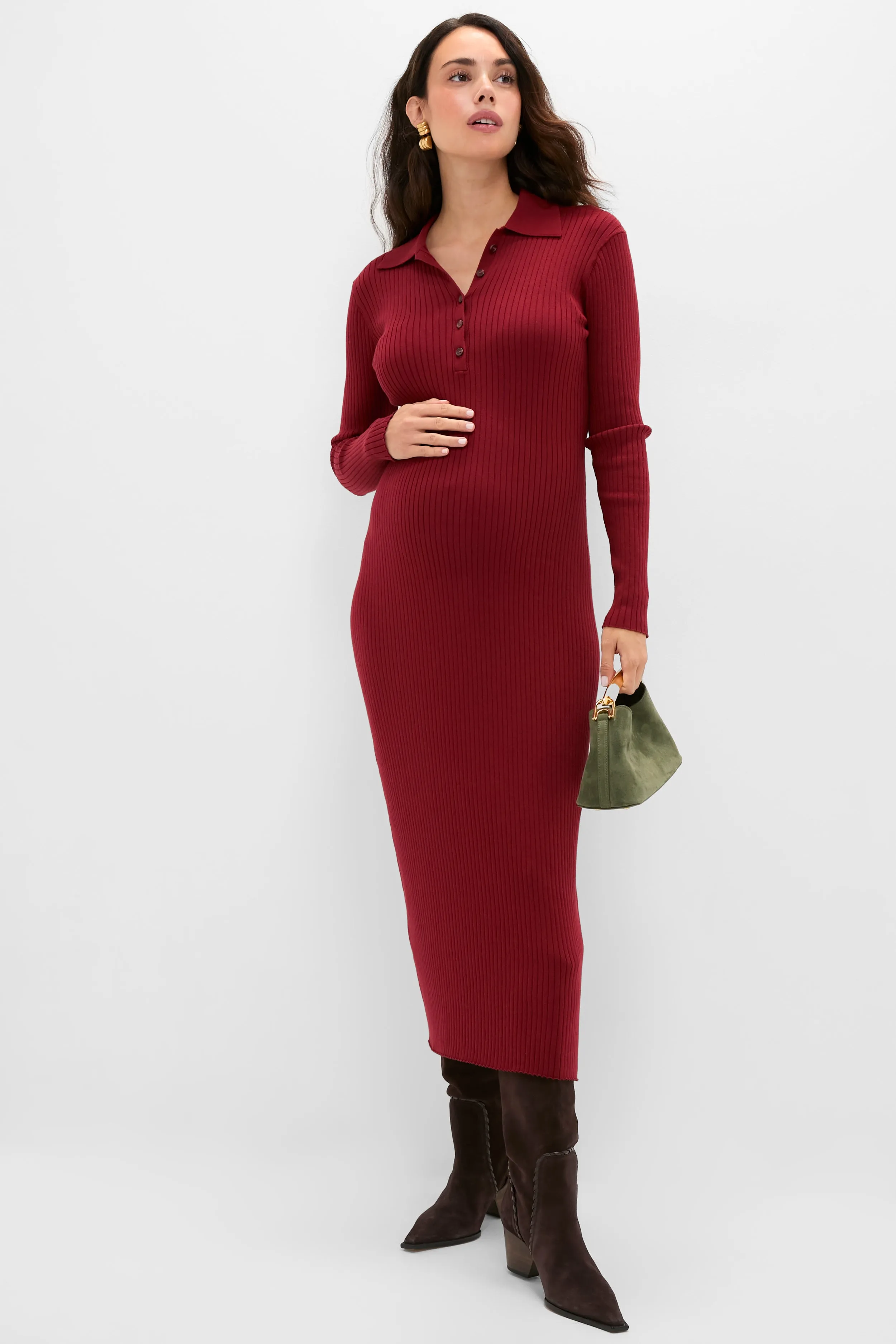 Cranberry Averie Polo Rib Sweater Dress sold by Tuckernuck product image thumbnail 2