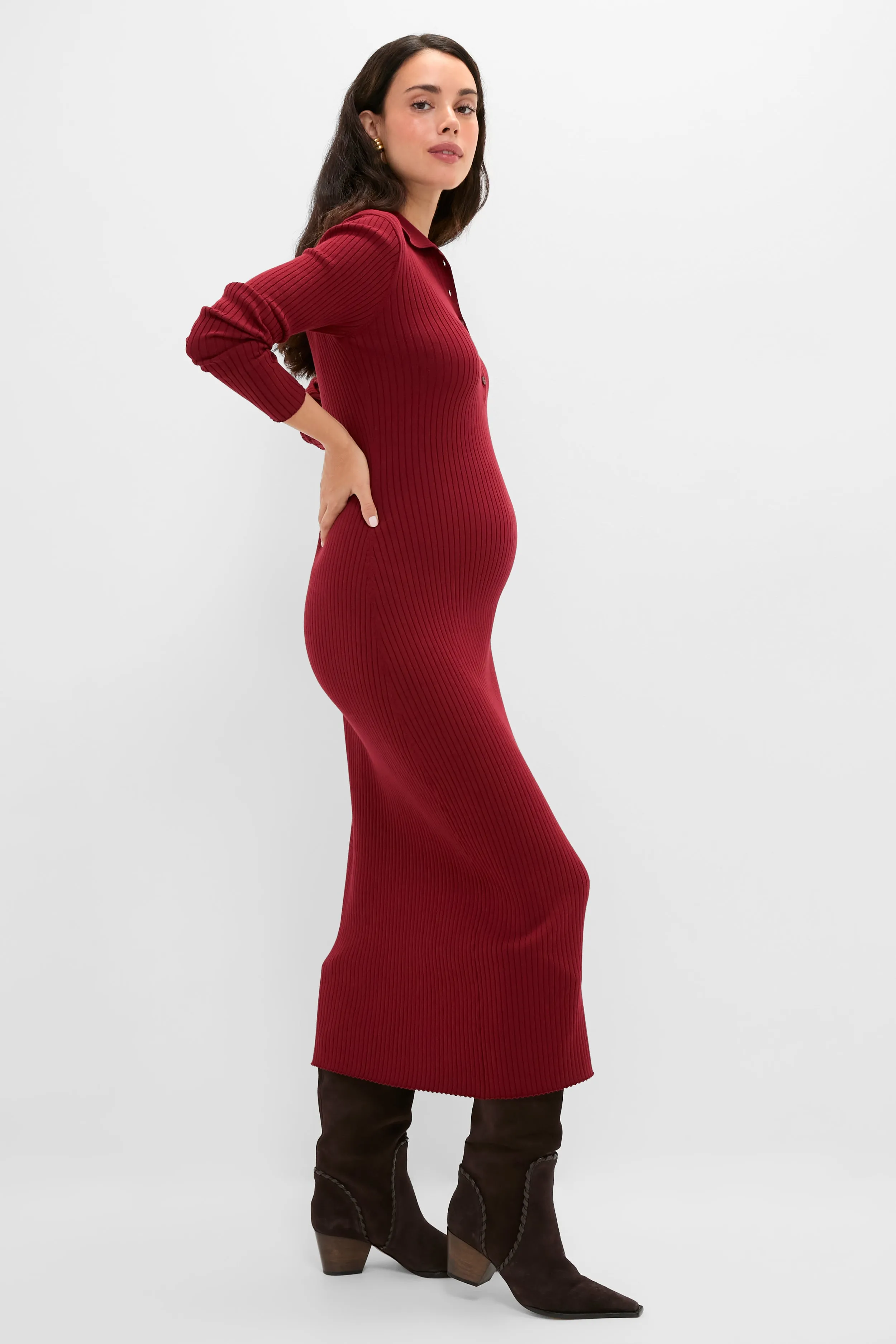 Cranberry Averie Polo Rib Sweater Dress sold by Tuckernuck product image thumbnail 3