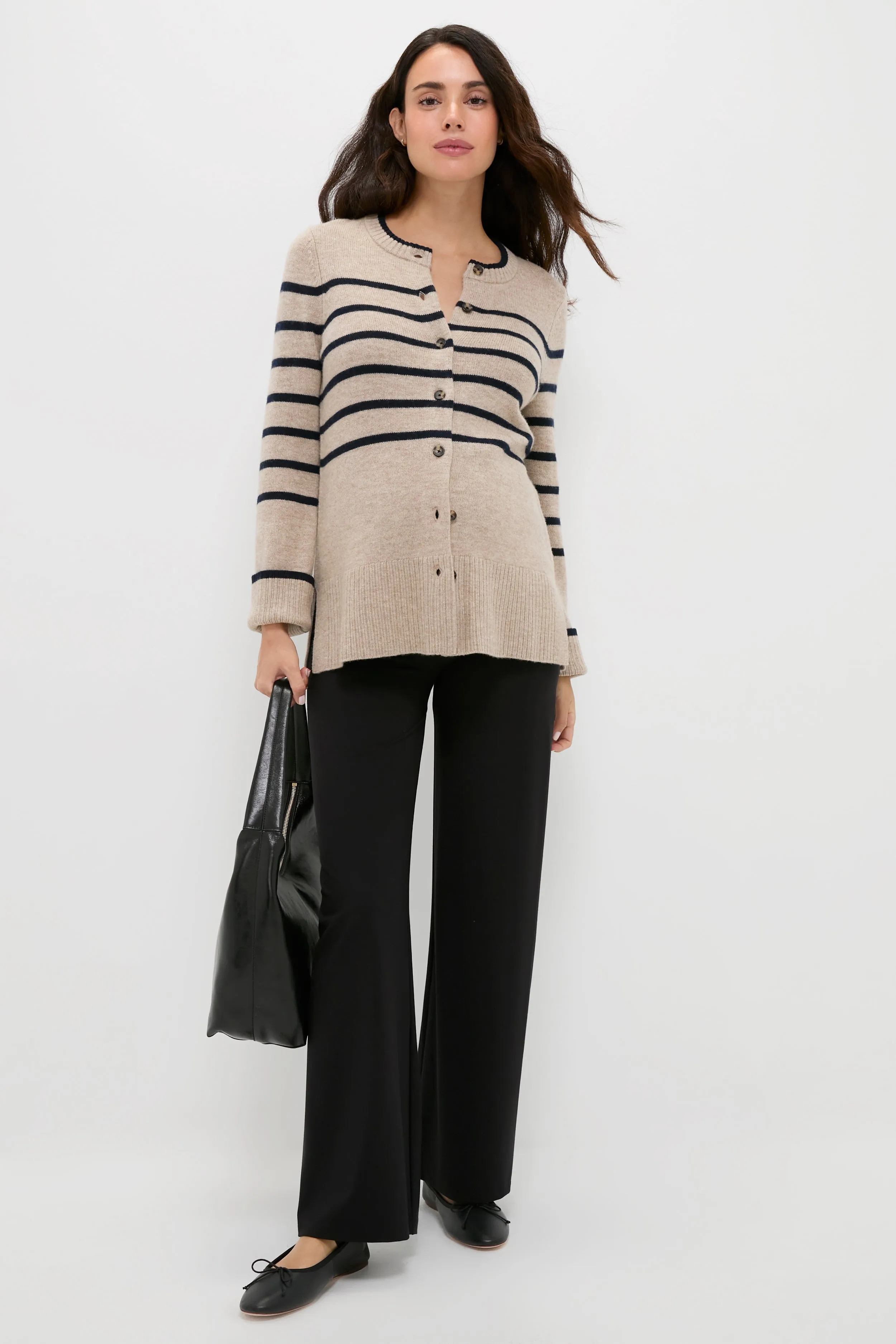Oat and Navy Celine Contour Cardigan sold by Tuckernuck product image thumbnail 2