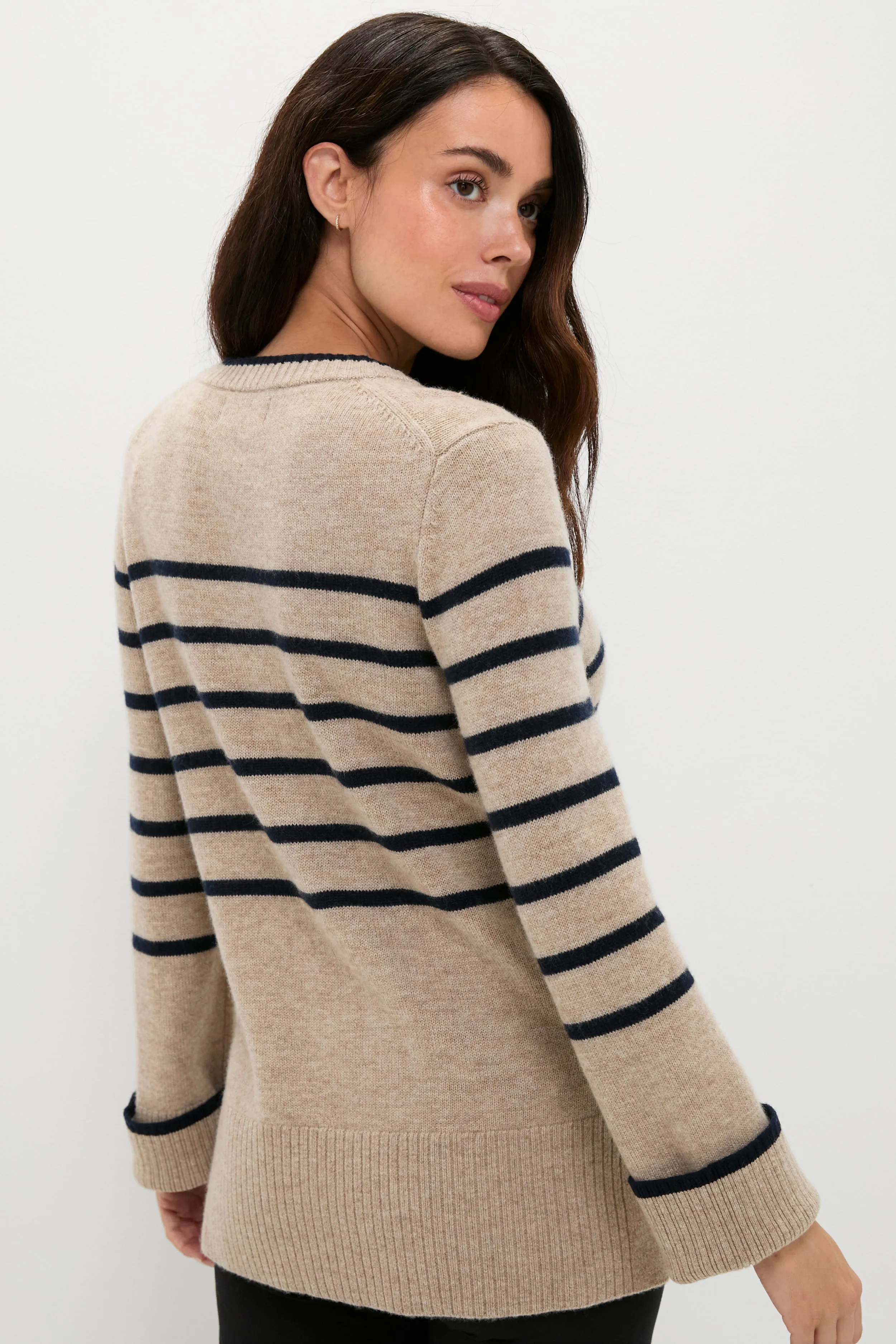 Oat and Navy Celine Contour Cardigan sold by Tuckernuck product image thumbnail 4