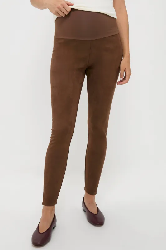 Carafe Vegan Stretch Suede Before During and After Legging made by Hatch