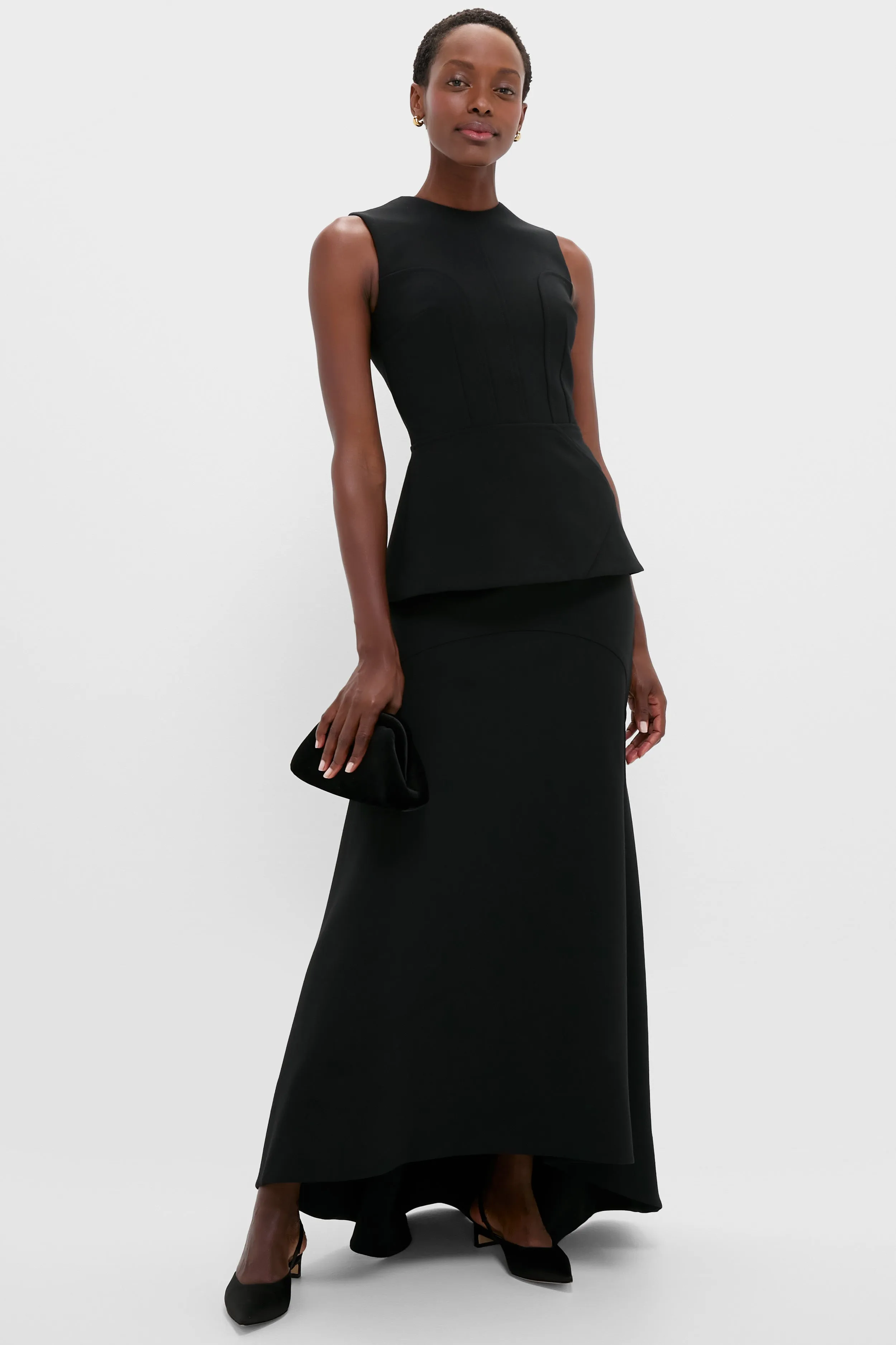 Black Synan Birdseye Suiting Maxi Skirt sold by Tuckernuck product image thumbnail 2