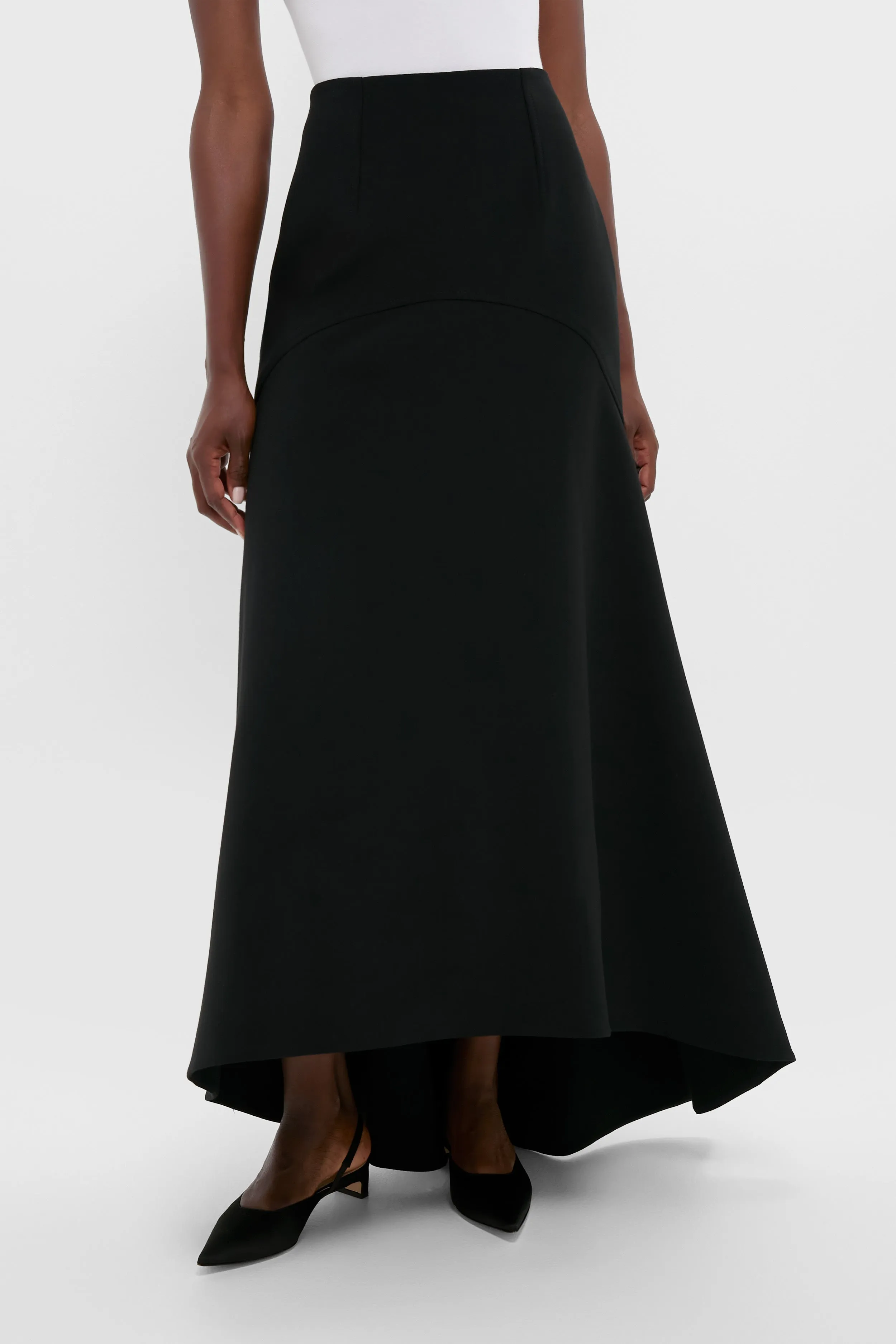 Black Synan Birdseye Suiting Maxi Skirt sold by Tuckernuck