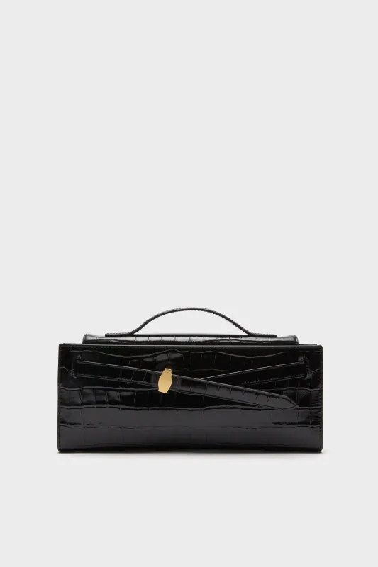 Black Croc Embossed Veronica Beard Dash Clutch sold by Tuckernuck