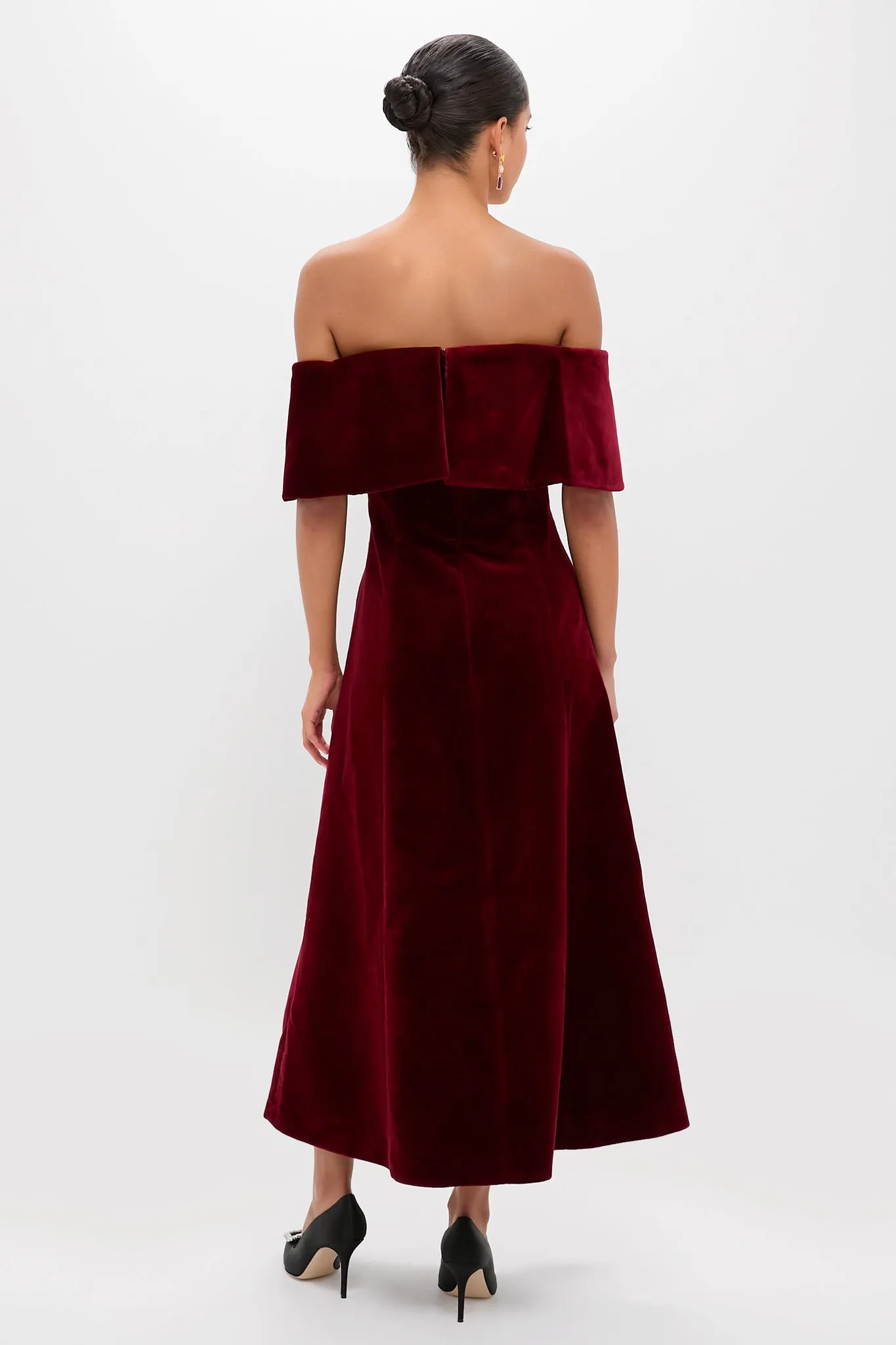 Burgundy Wind Velvet Carita Midi Dress sold by Tuckernuck product image thumbnail 4