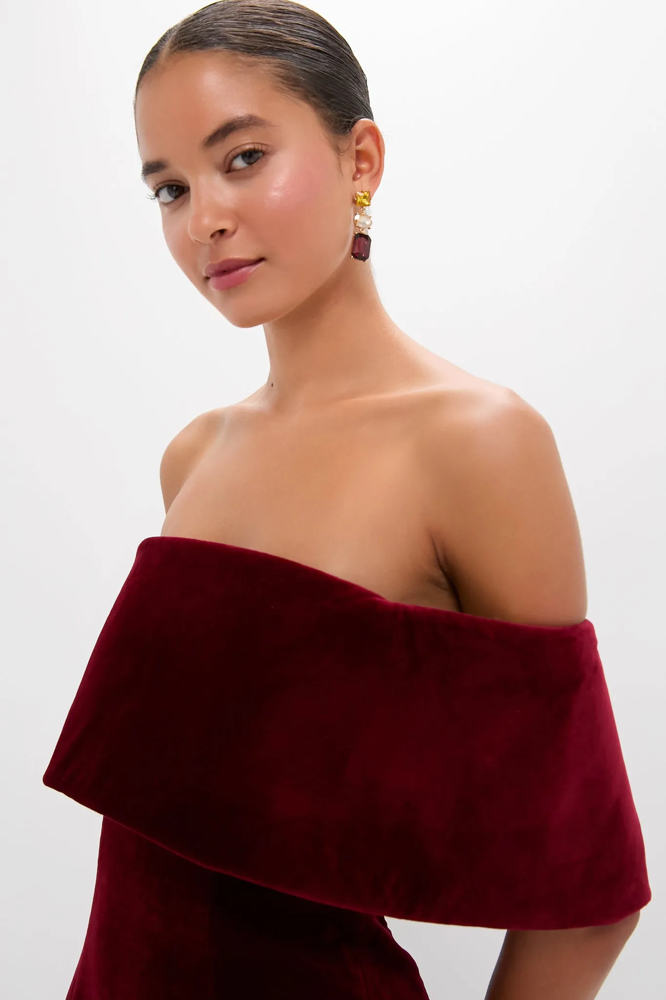 Burgundy Wind Velvet Carita Midi Dress sold by Tuckernuck product image thumbnail 5