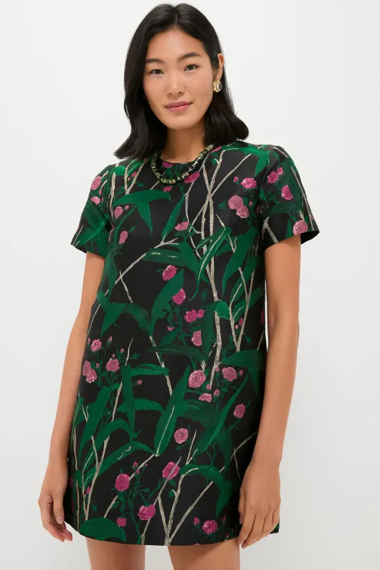 Bamboo Jacqaurd Mini Swing Dress made by LA DoubleJ