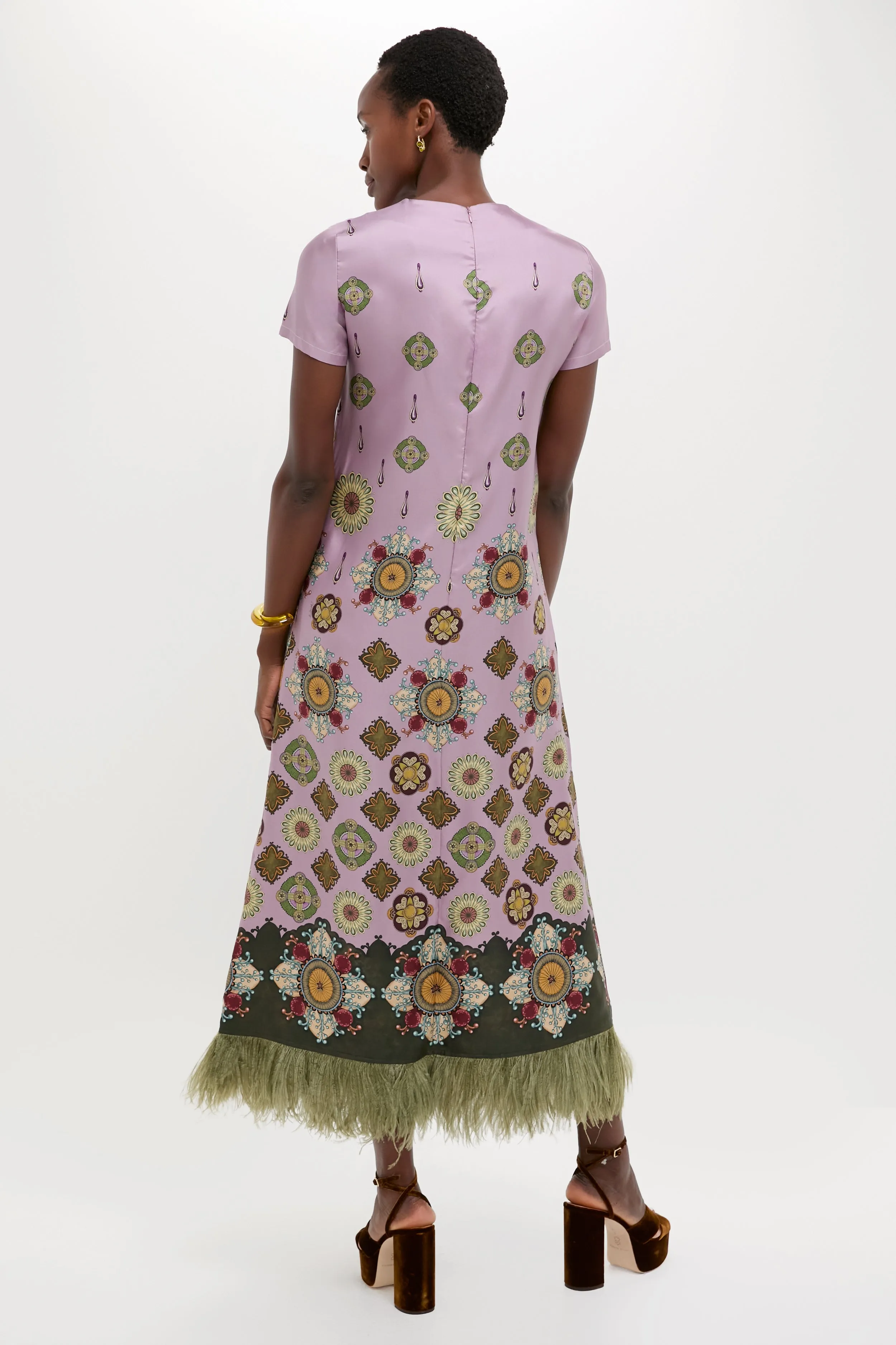 Nucleus Pink Placee Swing Dress with Feathers sold by Tuckernuck product image thumbnail 4