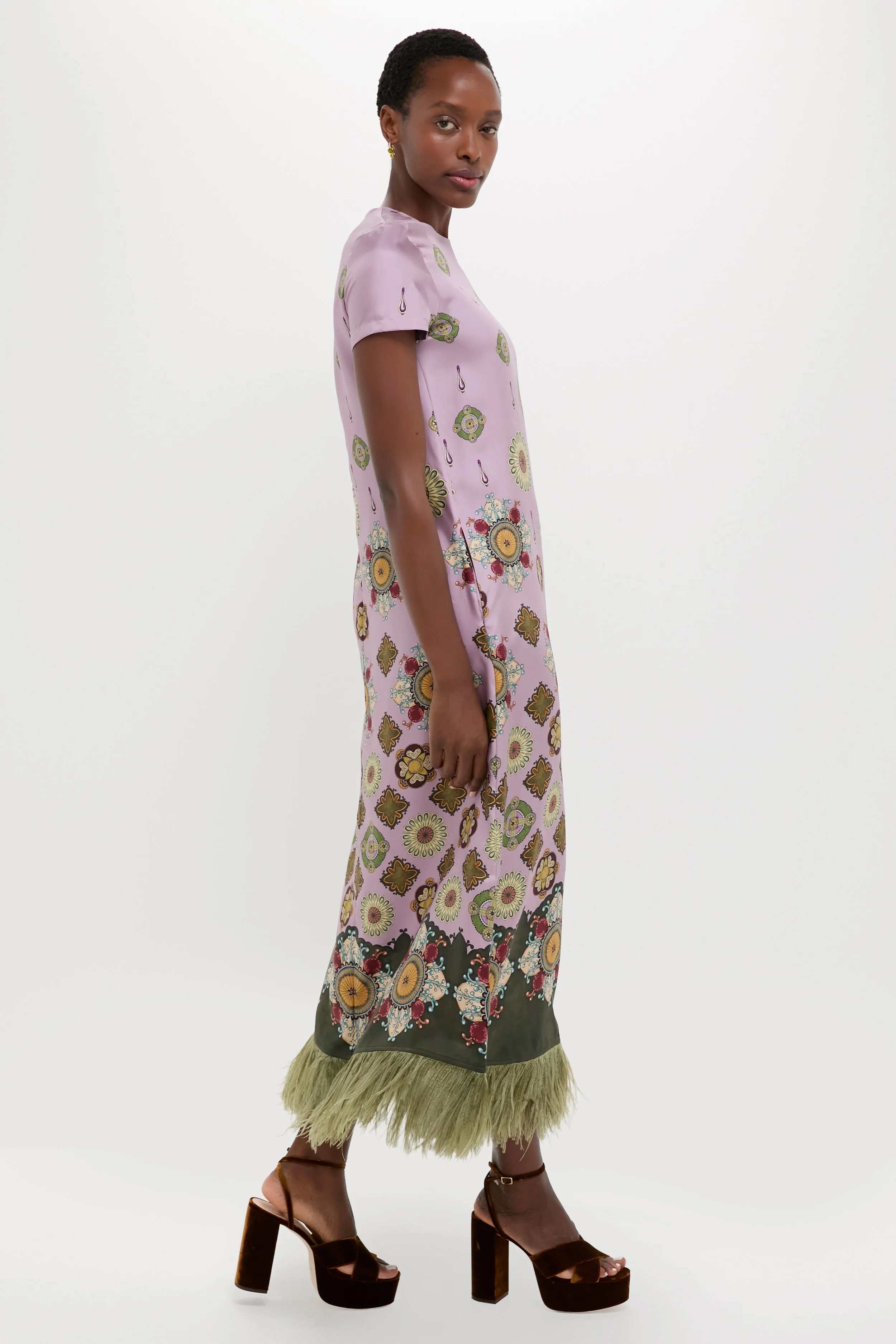 Nucleus Pink Placee Swing Dress with Feathers sold by Tuckernuck product image thumbnail 3