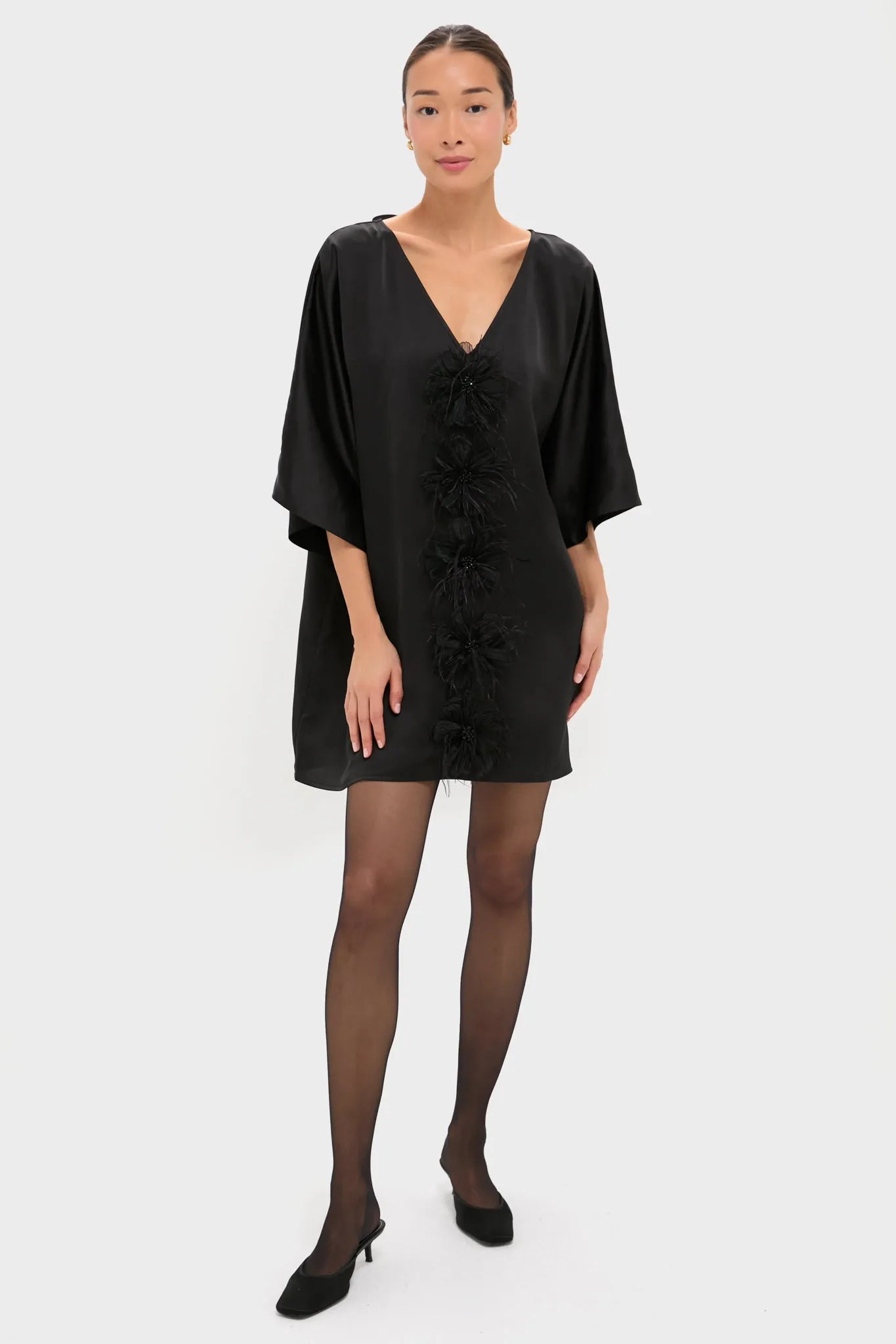 Black Satin Diane Mini Dress sold by Tuckernuck product image thumbnail 5