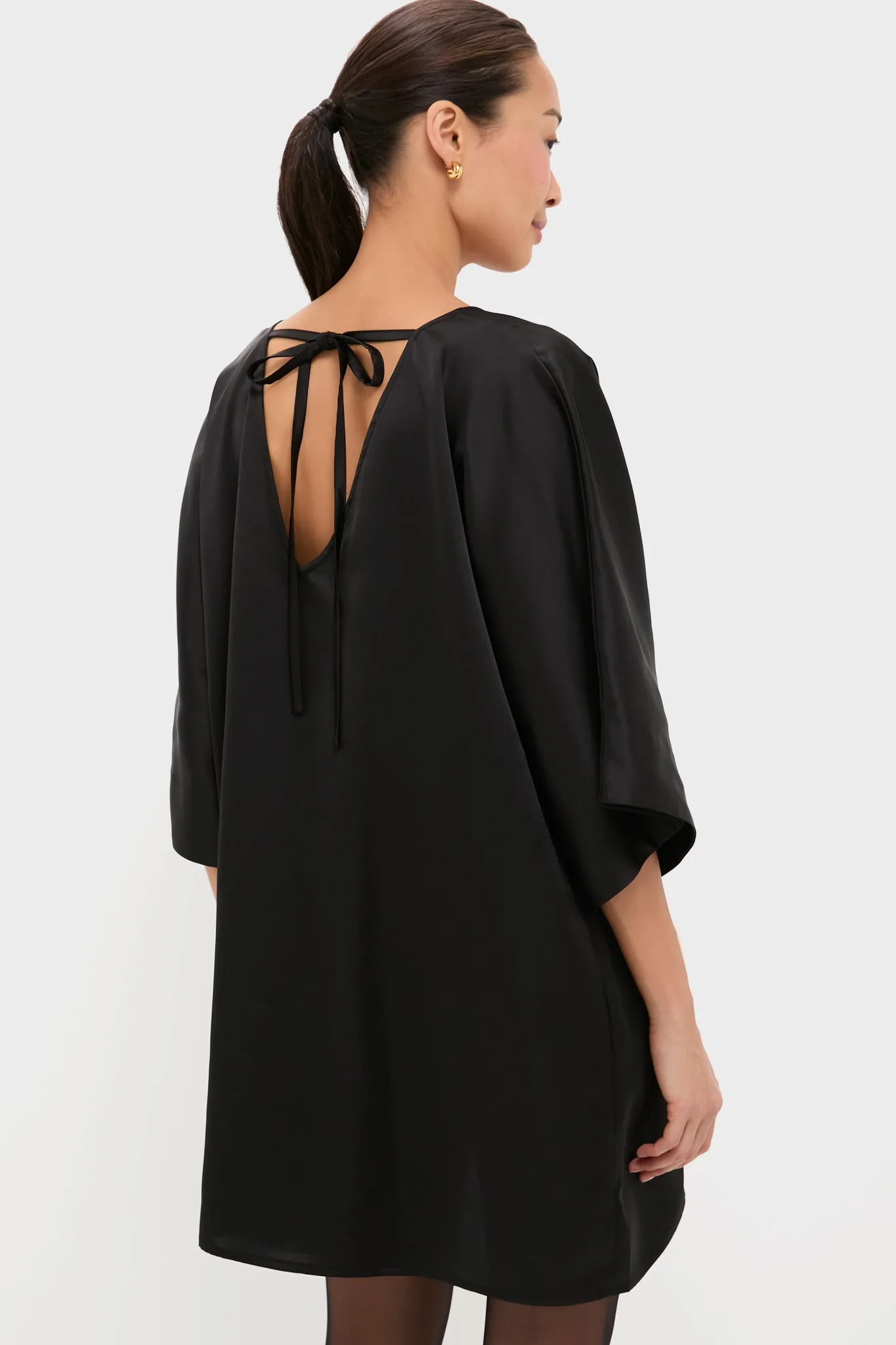 Black Satin Diane Mini Dress sold by Tuckernuck product image thumbnail 4